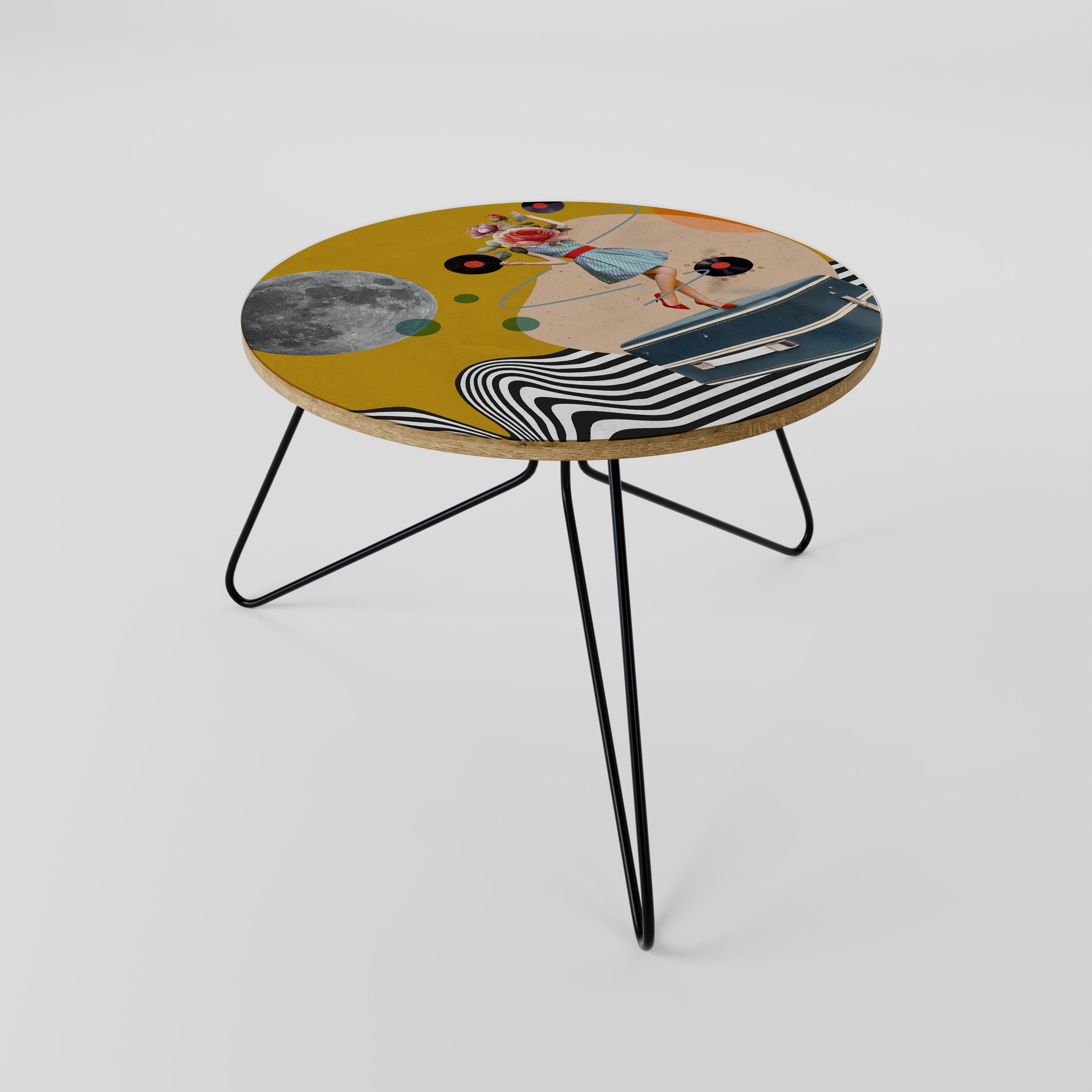 VINYL RETROSPECTION Stolik kawowy mały