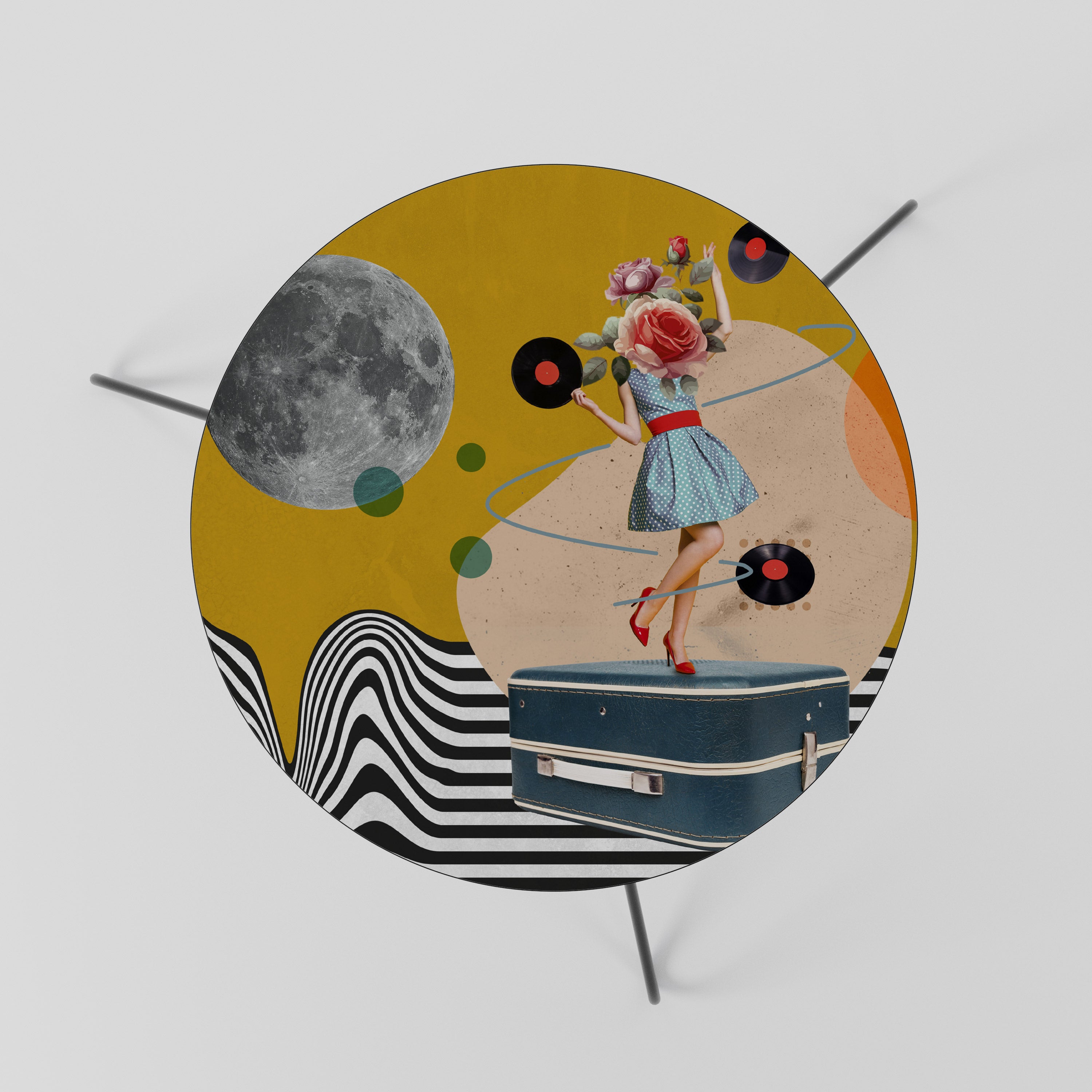 VINYL RETROSPECTION Stolik kawowy mały