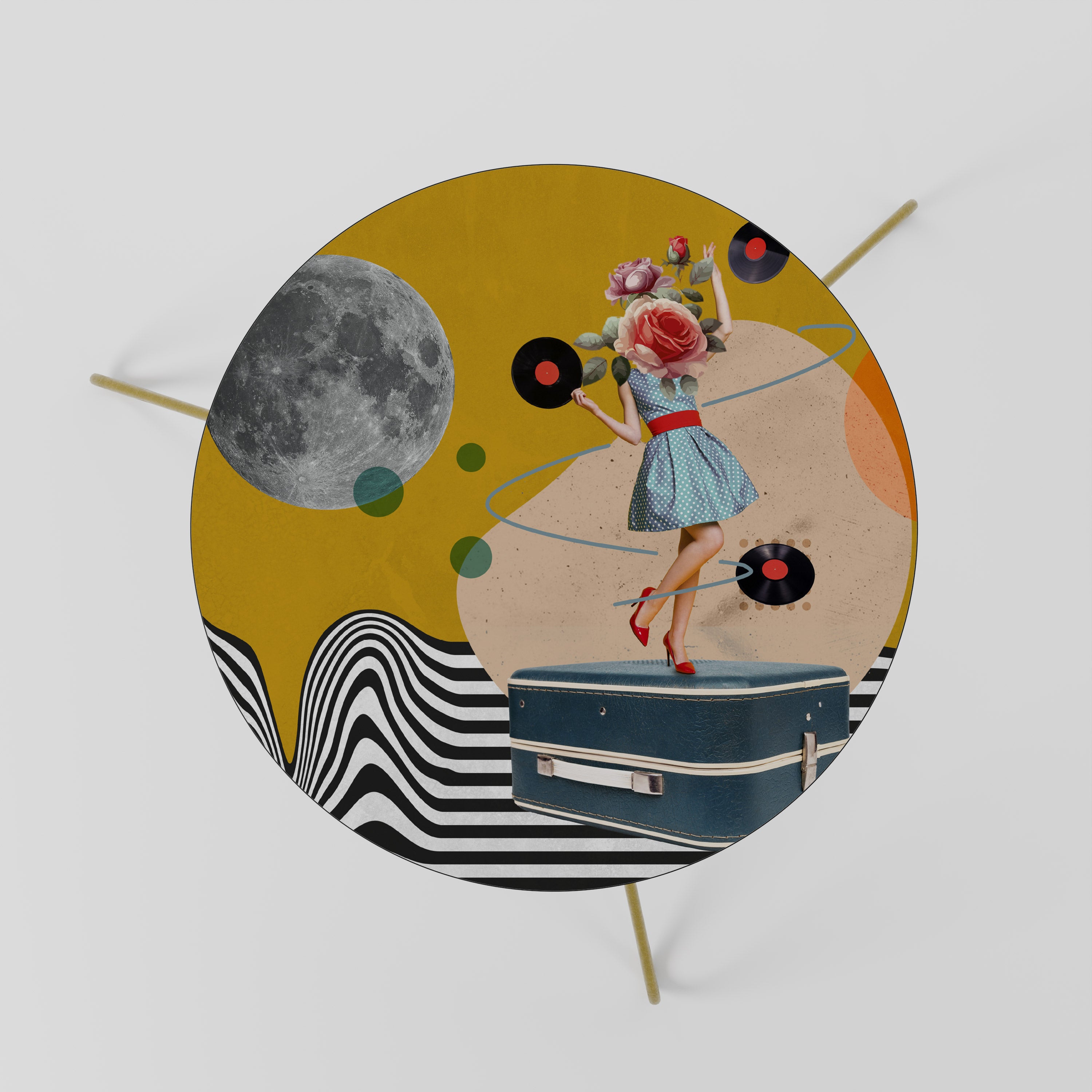 VINYL RETROSPECTION Stolik kawowy mały