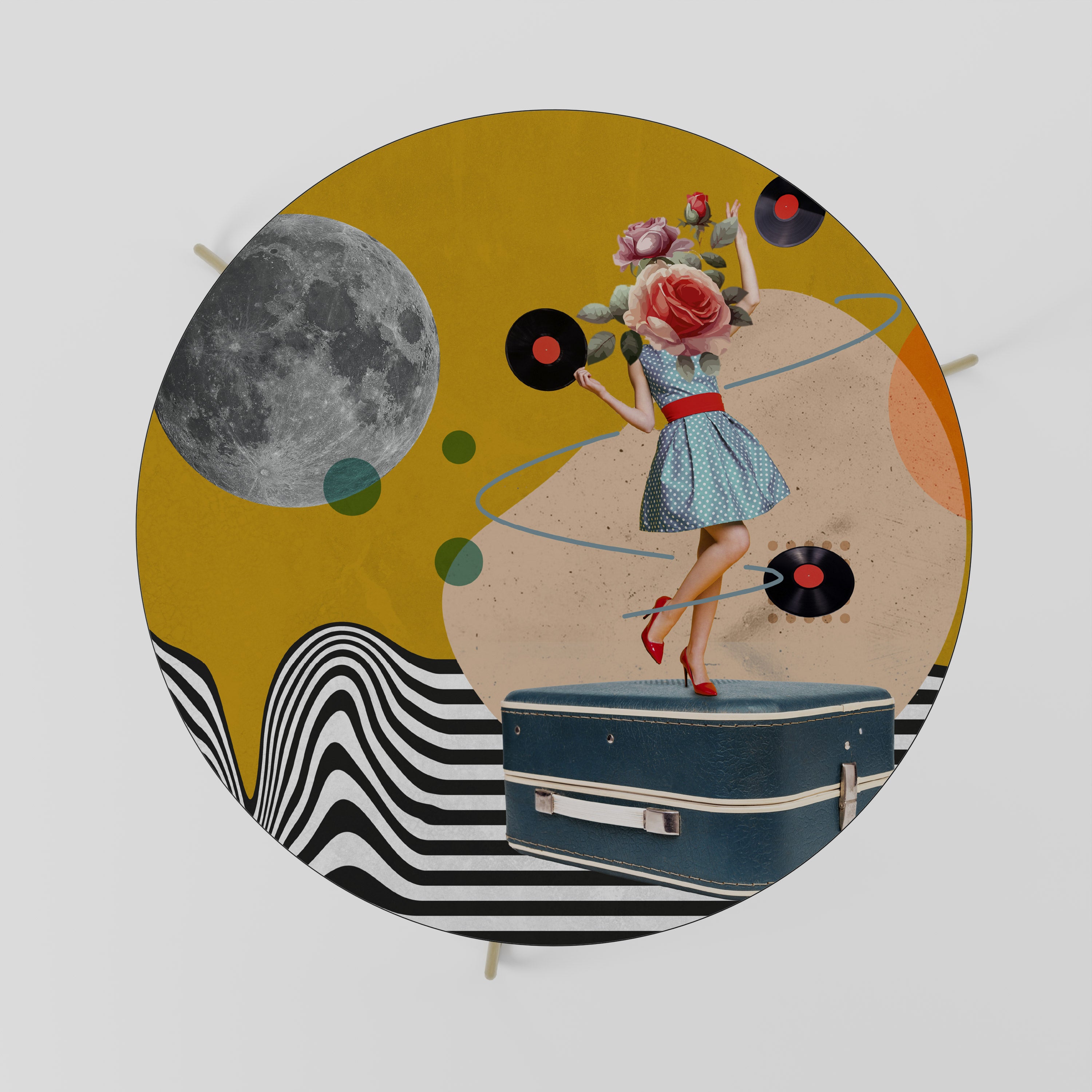 VINYL RETROSPECTION Stolik kawowy duży