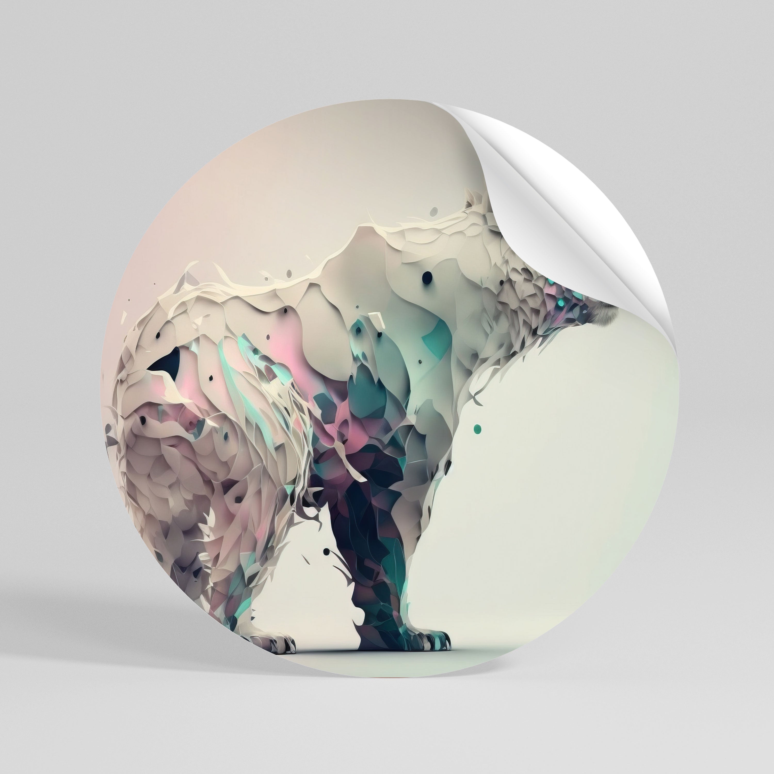 FUTURISTIC BEAR Naklejka - okrągła