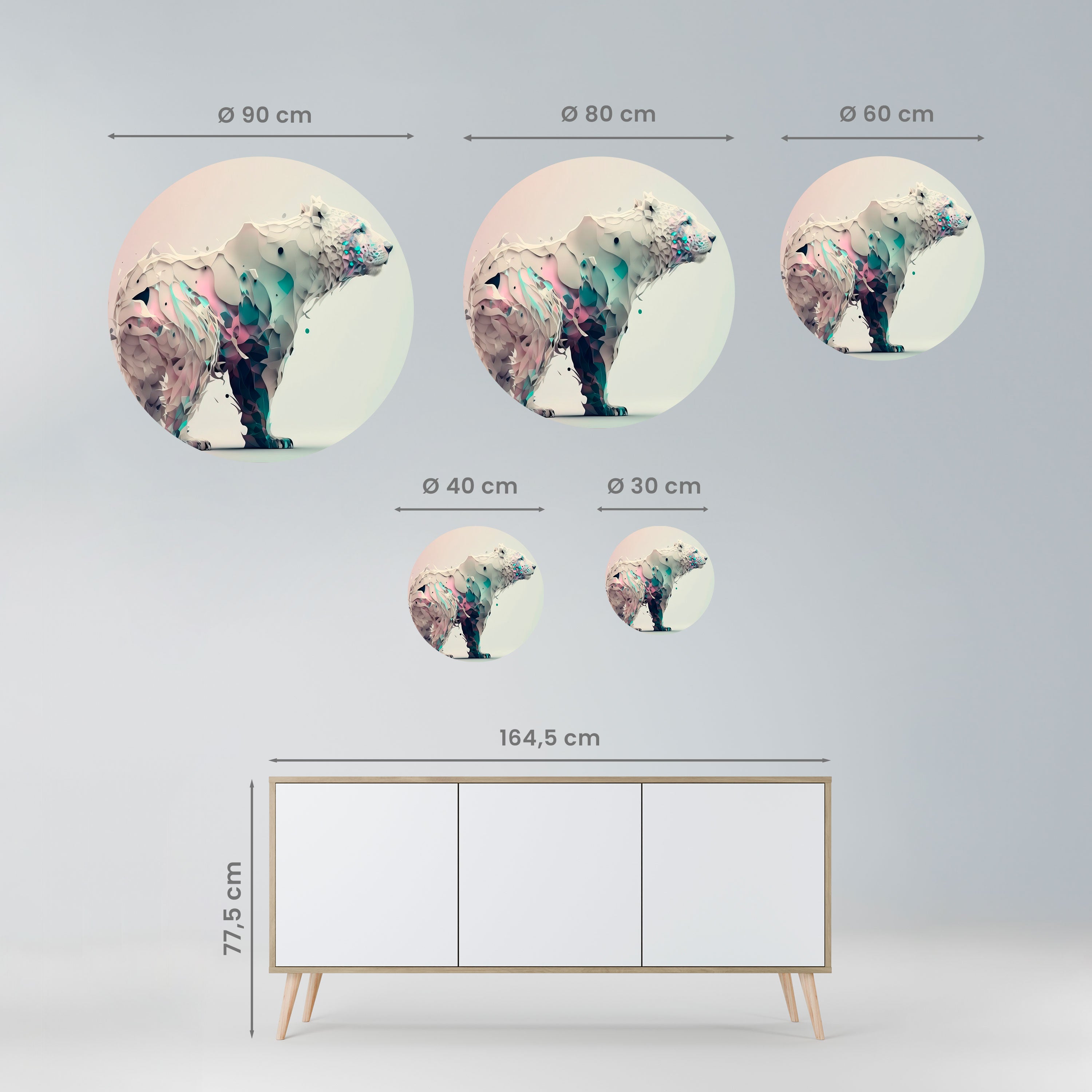 FUTURISTIC BEAR Naklejka okrągła