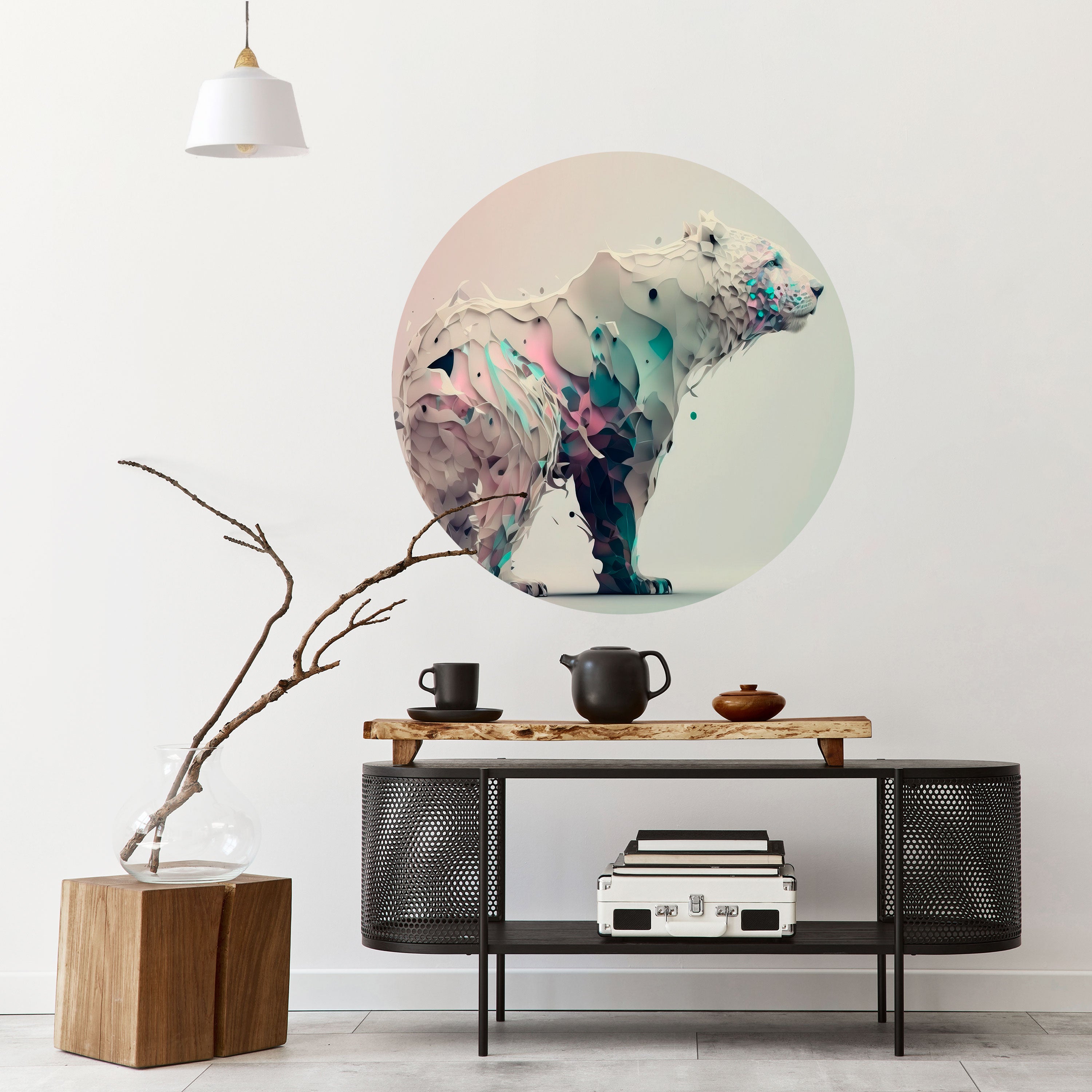 FUTURISTIC BEAR Naklejka okrągła