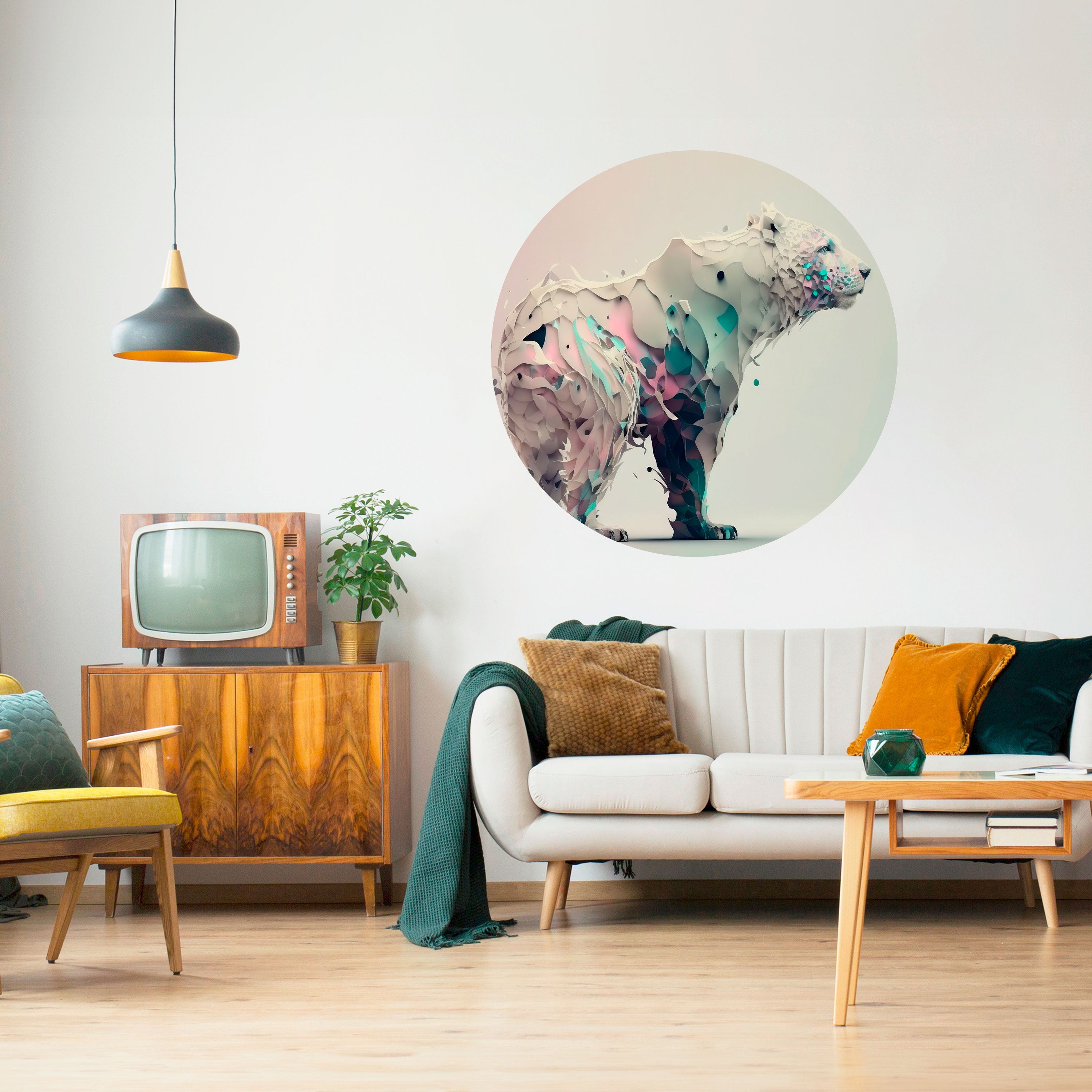 FUTURISTIC BEAR Naklejka okrągła