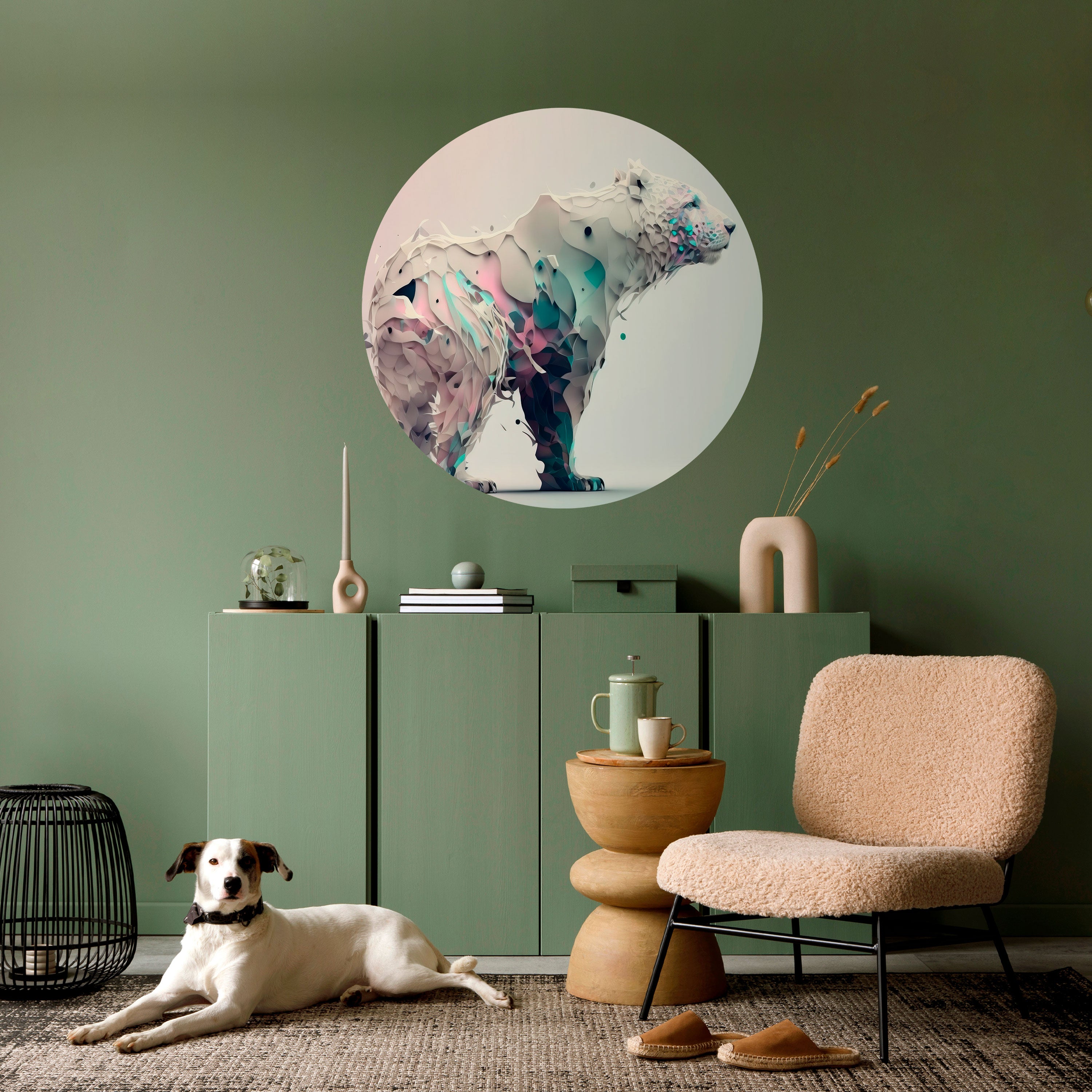 FUTURISTIC BEAR Naklejka okrągła