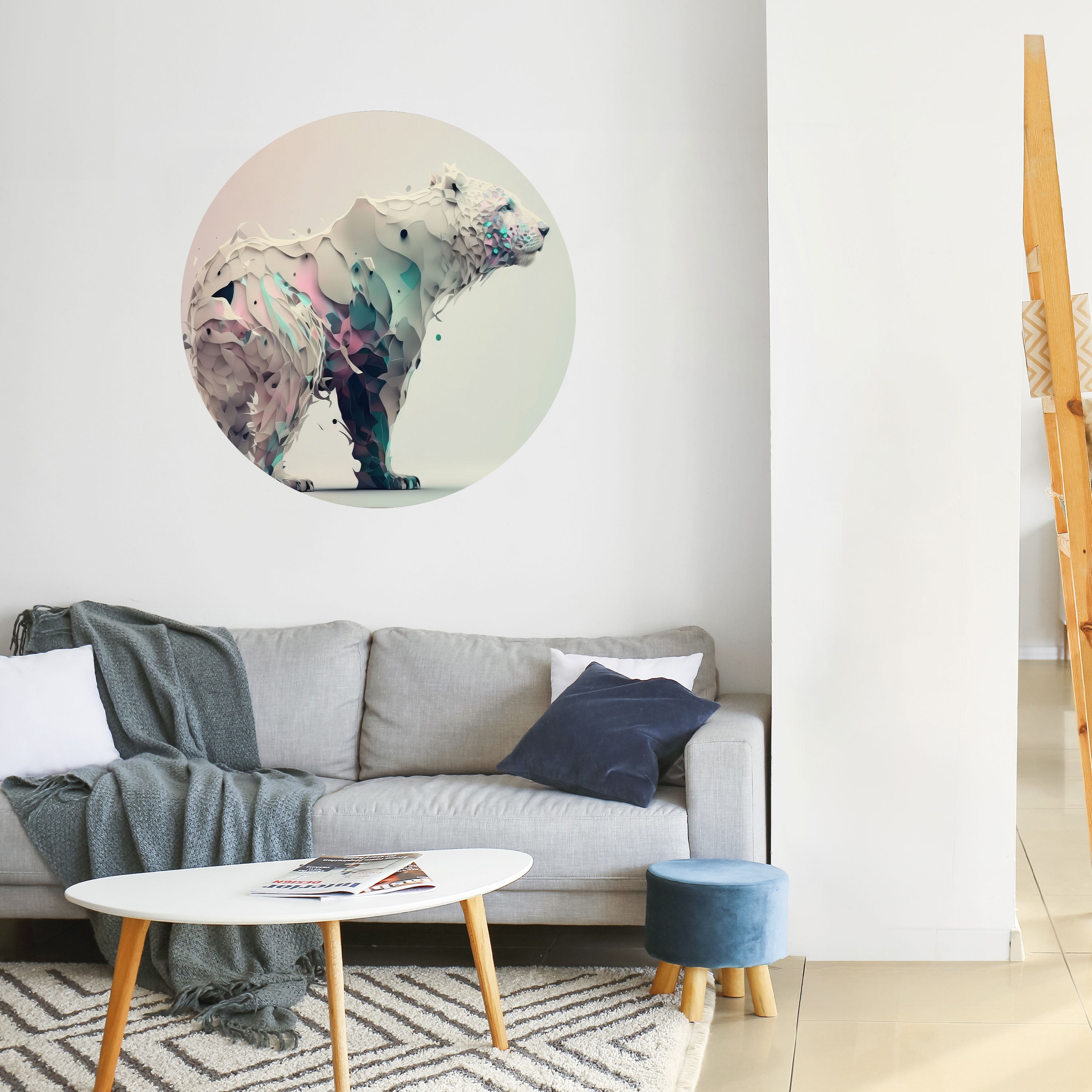 FUTURISTIC BEAR Naklejka okrągła