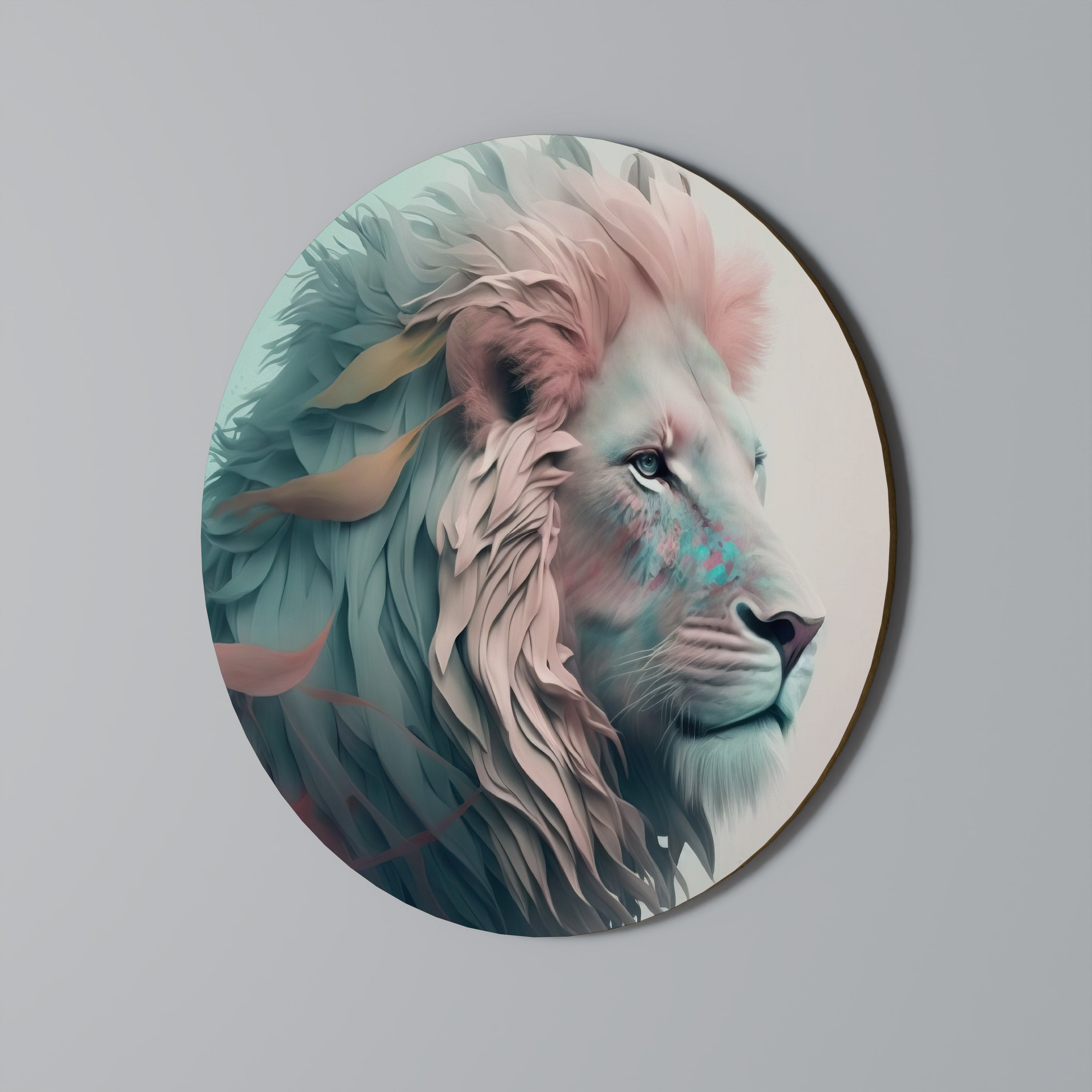 LUMINOUS LION MAJESTY Obraz okrągły