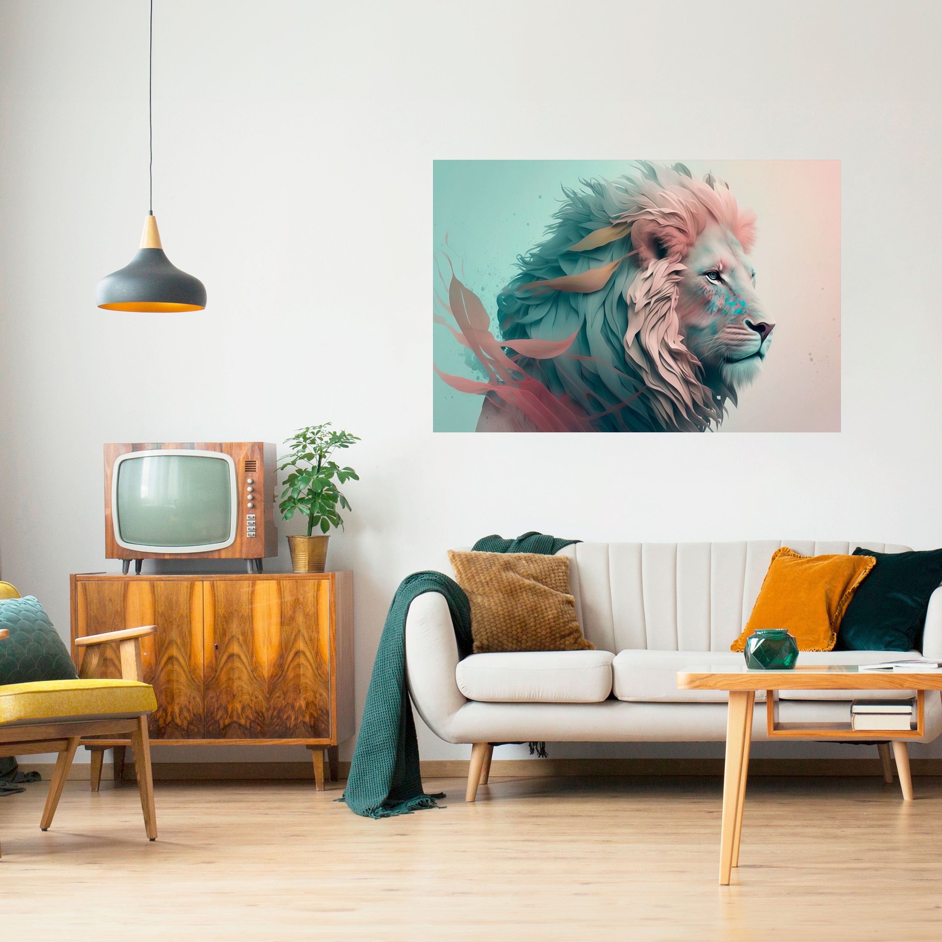 LUMINOUS LION MAJESTY Naklejka/Plakat poziomy