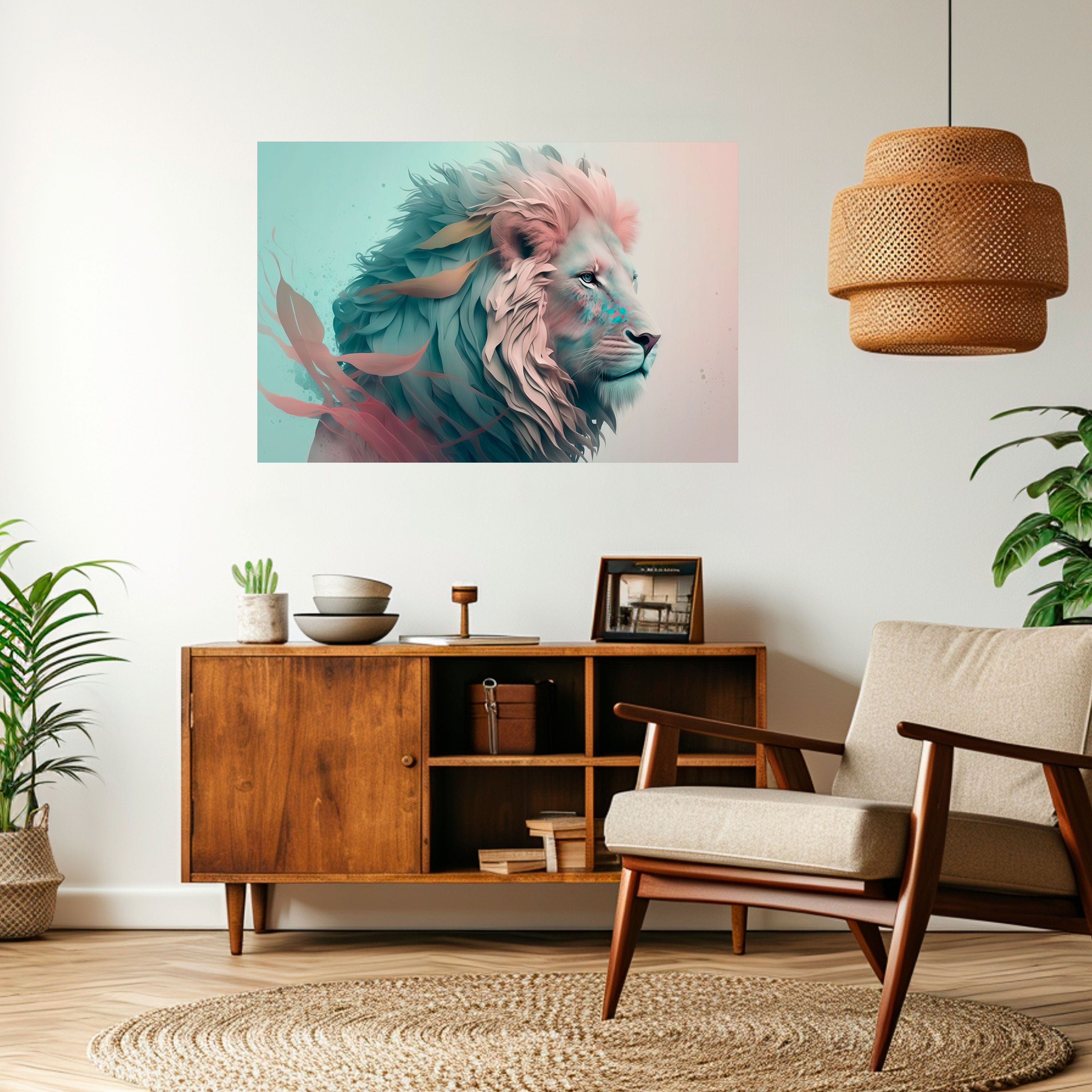 LUMINOUS LION MAJESTY Naklejka/Plakat poziomy