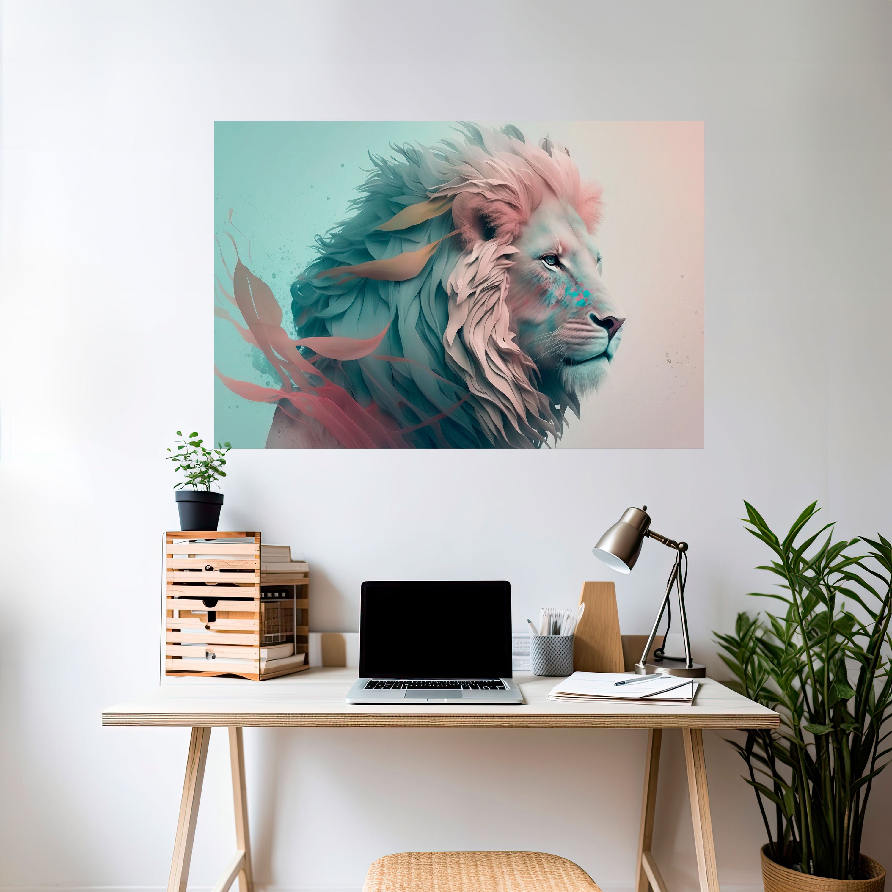 LUMINOUS LION MAJESTY Naklejka/Plakat poziomy