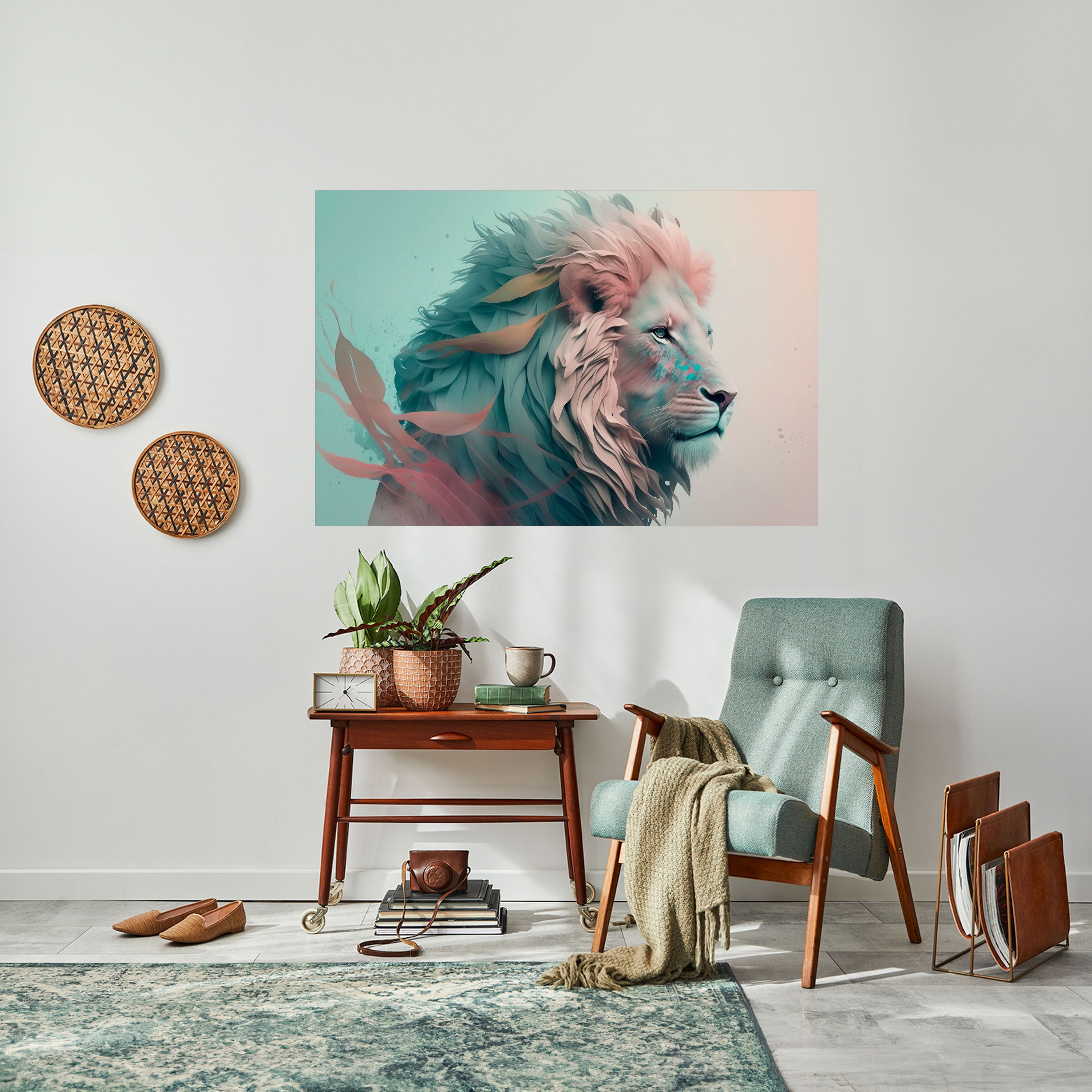 LUMINOUS LION MAJESTY Naklejka/Plakat poziomy