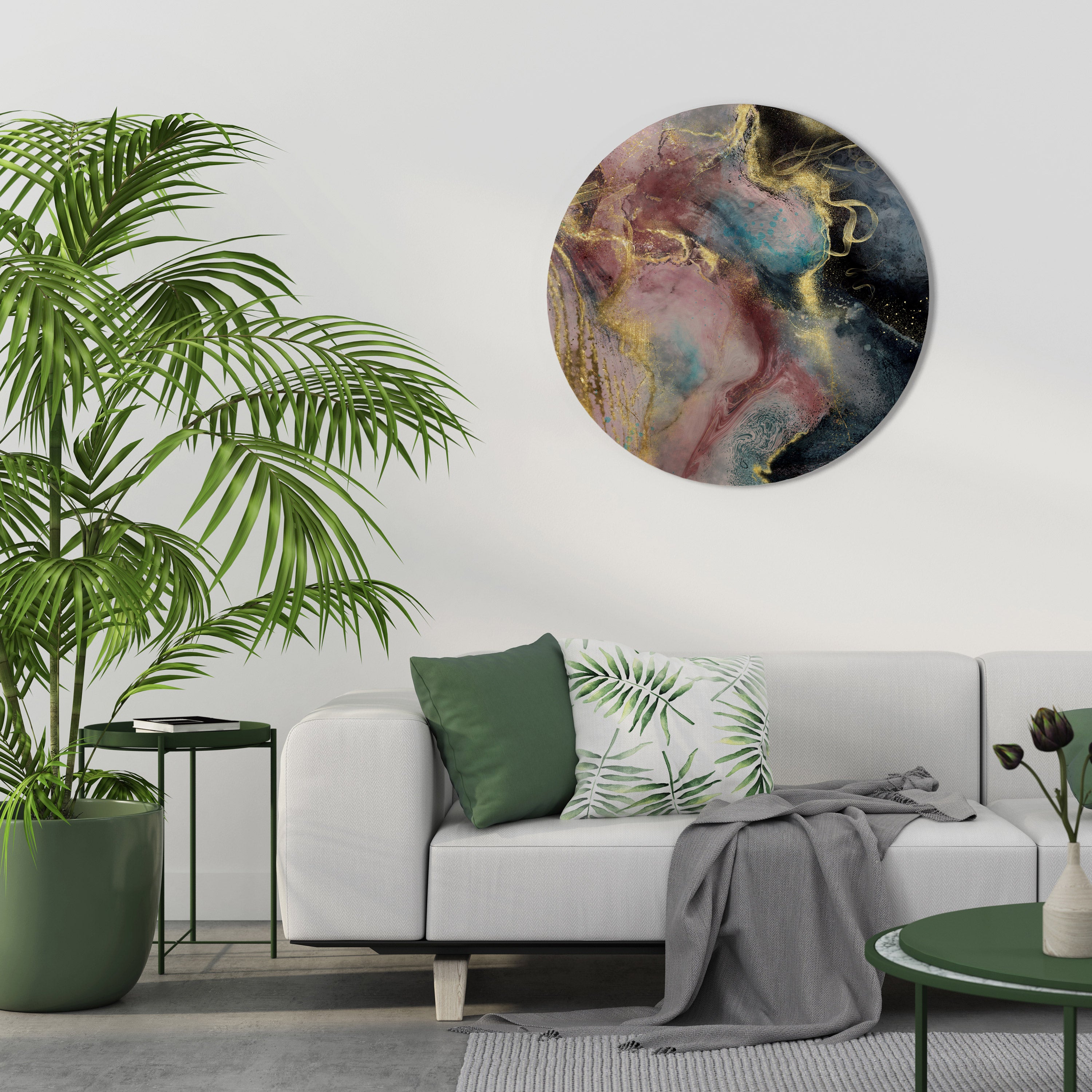 EARTHY MARBLE Obraz okrągły