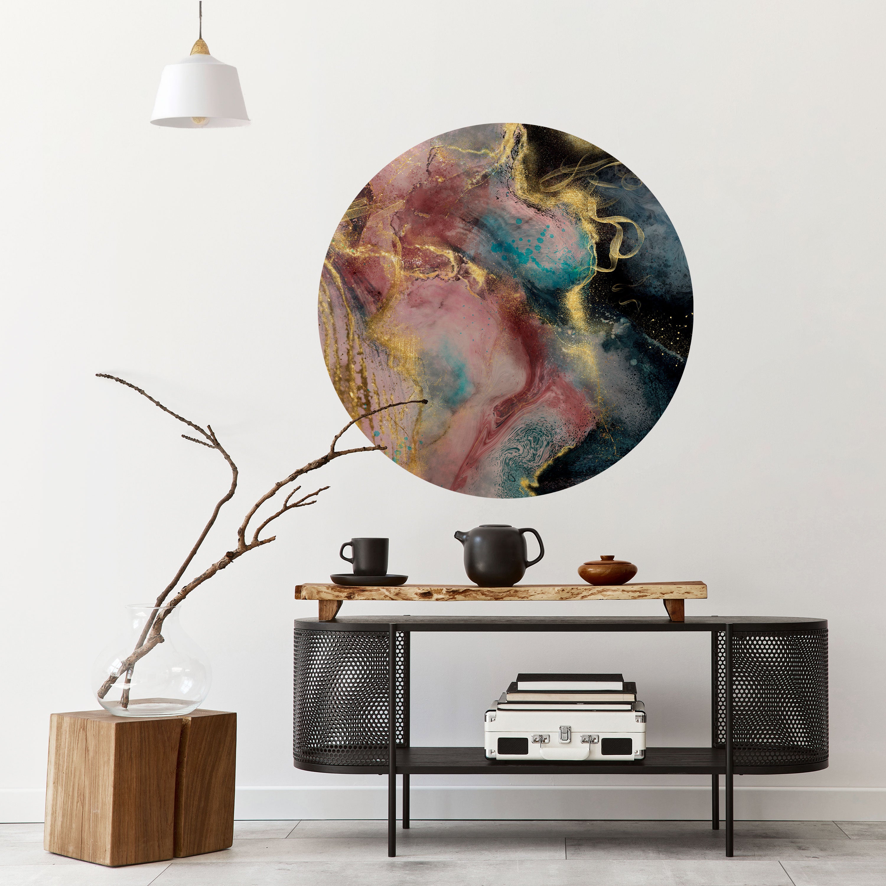 EARTHY MARBLE Naklejka okrągła