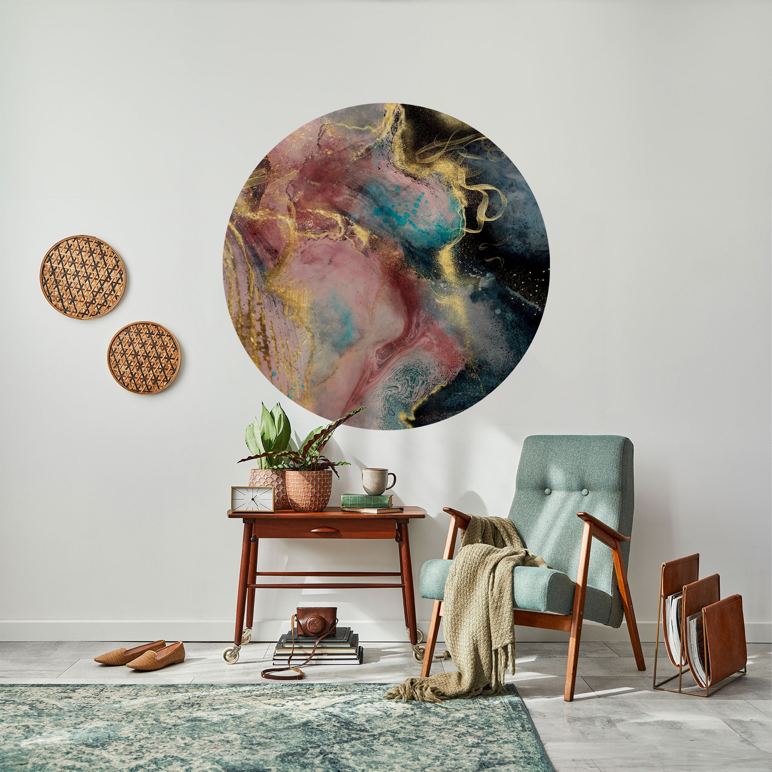 EARTHY MARBLE Naklejka okrągła