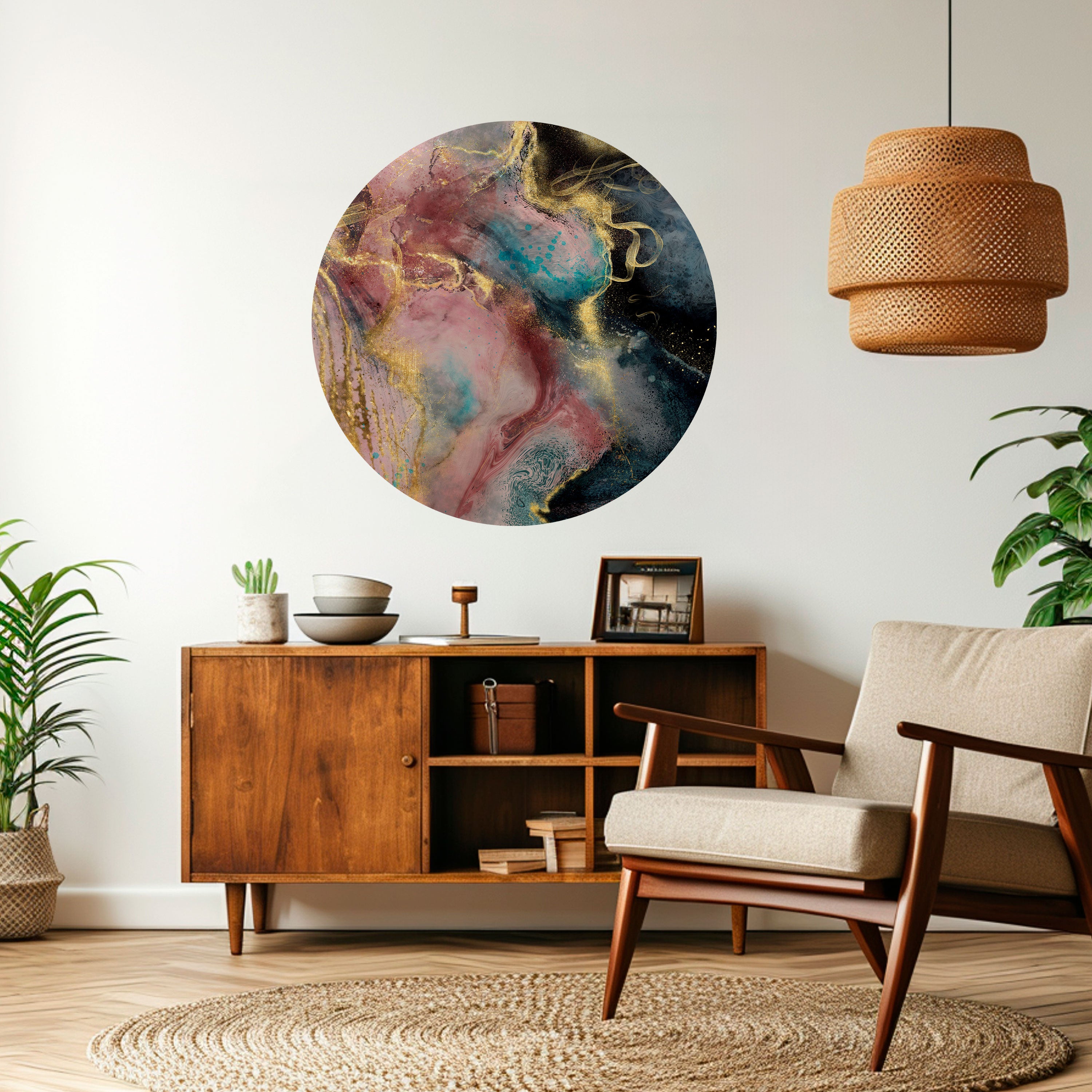 EARTHY MARBLE Naklejka okrągła