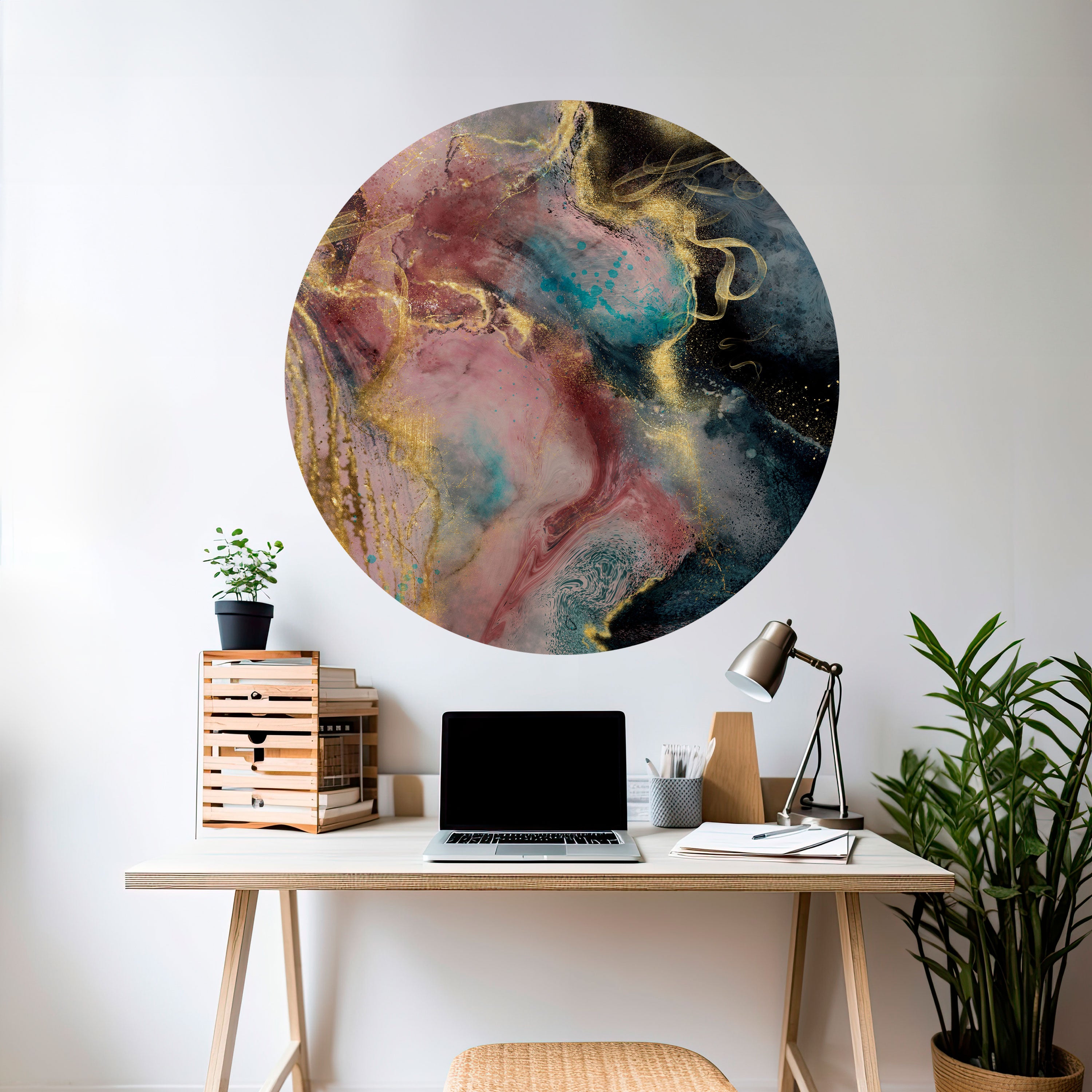 EARTHY MARBLE Naklejka okrągła