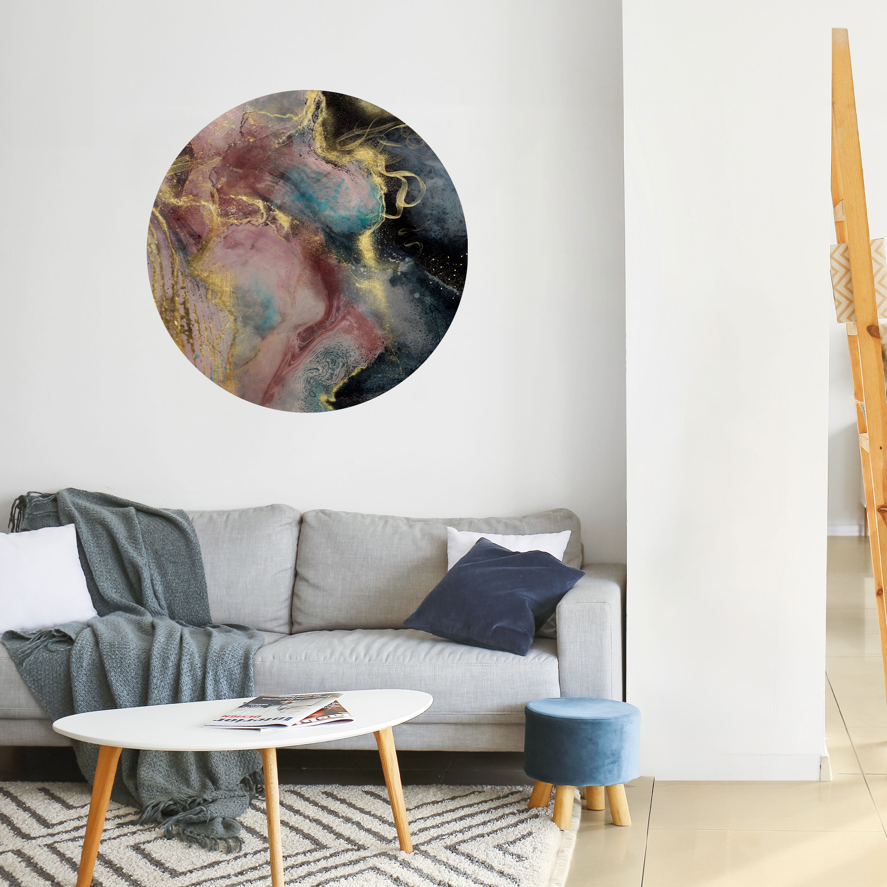 EARTHY MARBLE Naklejka okrągła