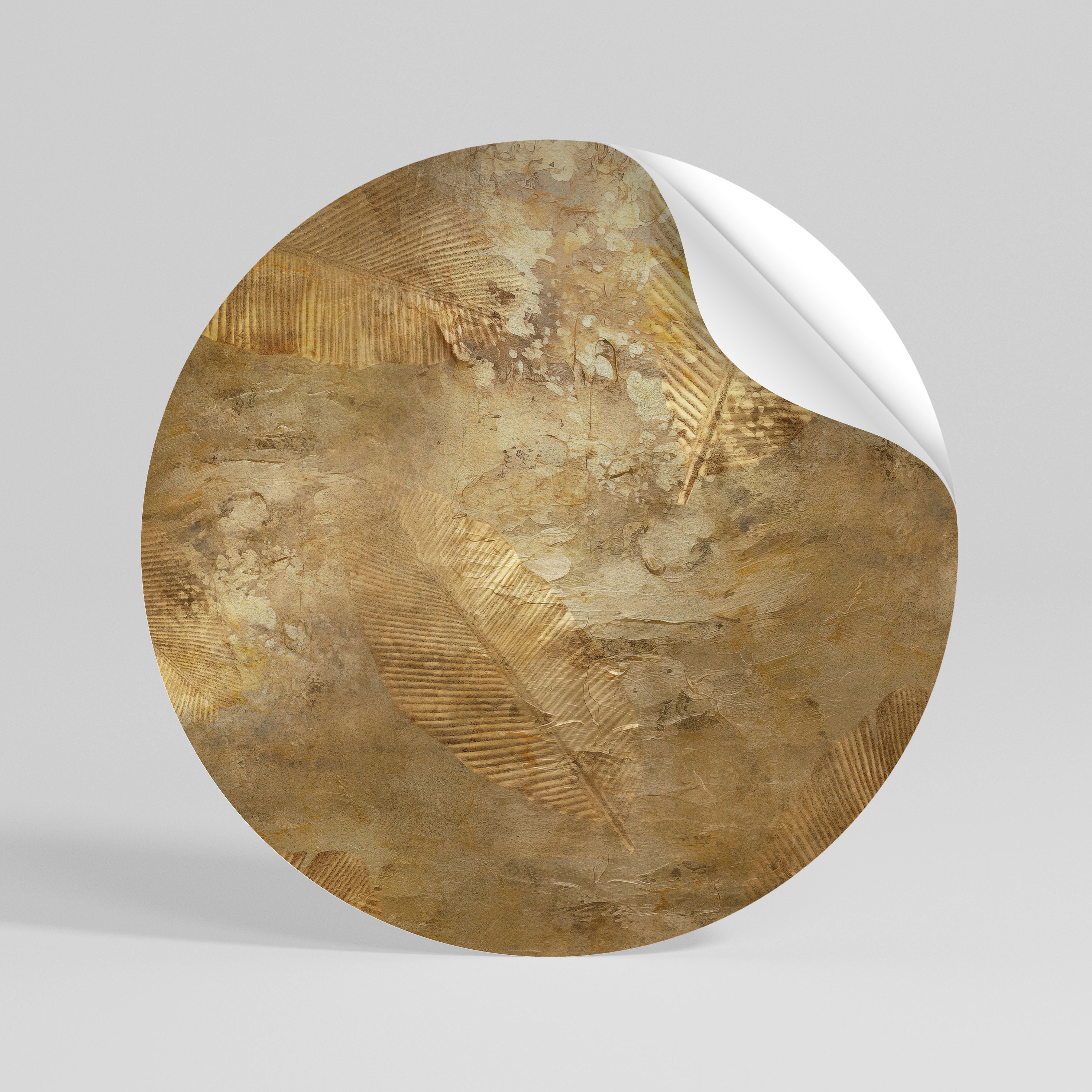 GILDED LEAF CASCADE Naklejka okrągła