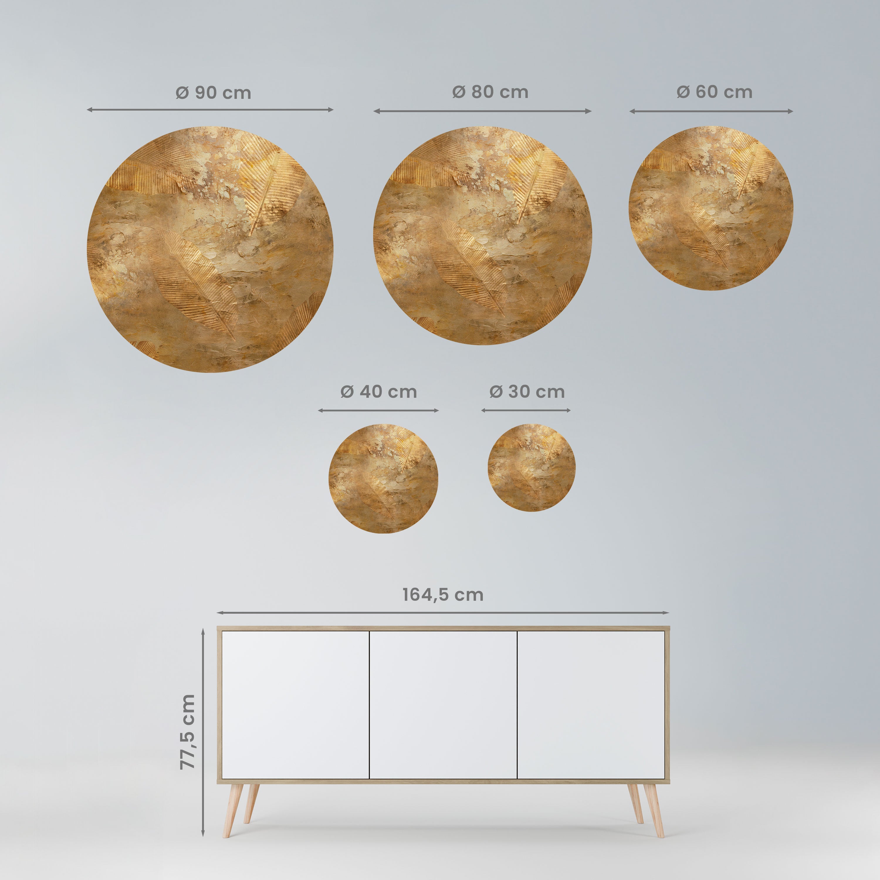 GILDED LEAF CASCADE Naklejka okrągła