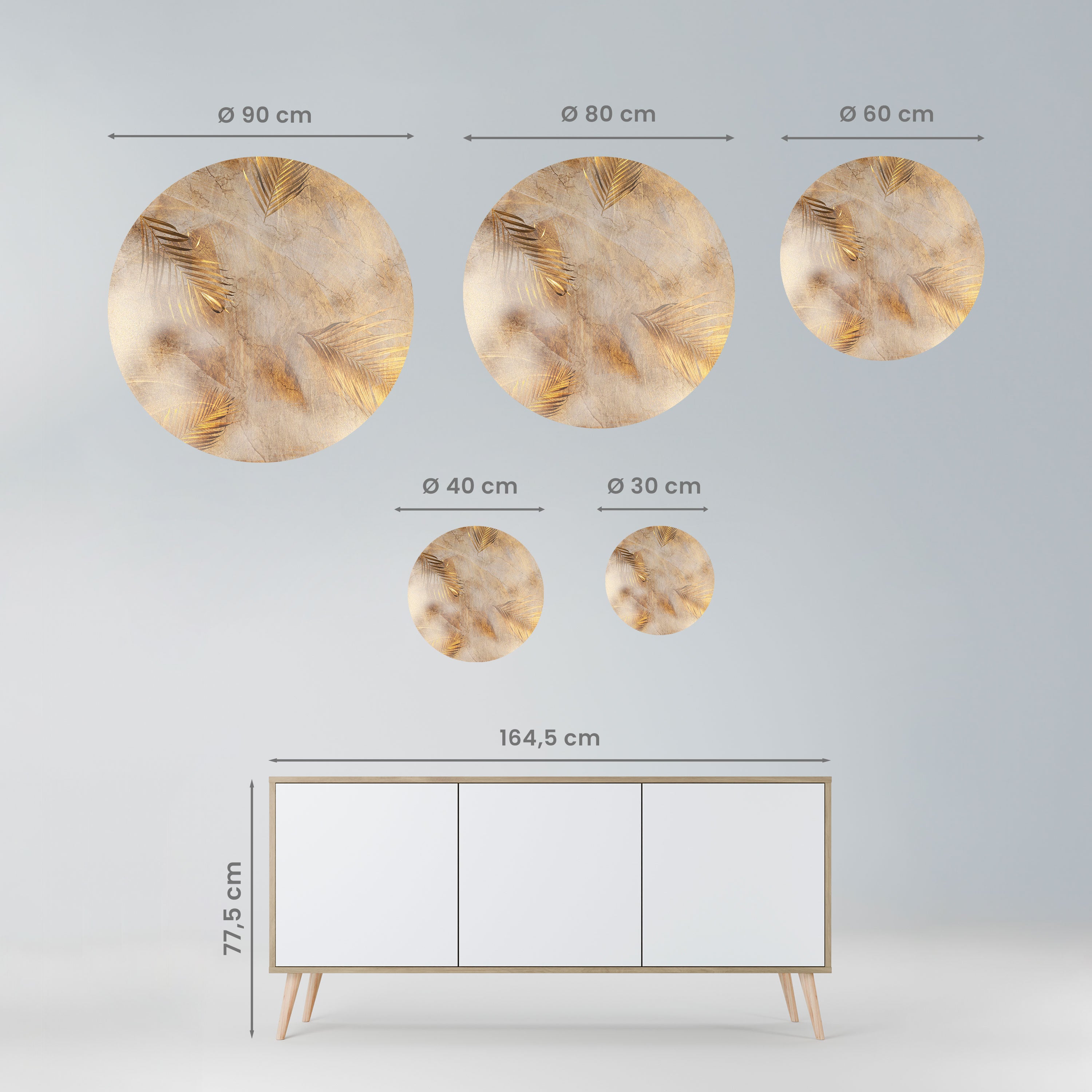 LEAVES OF SPLENDOR Naklejka okrągła