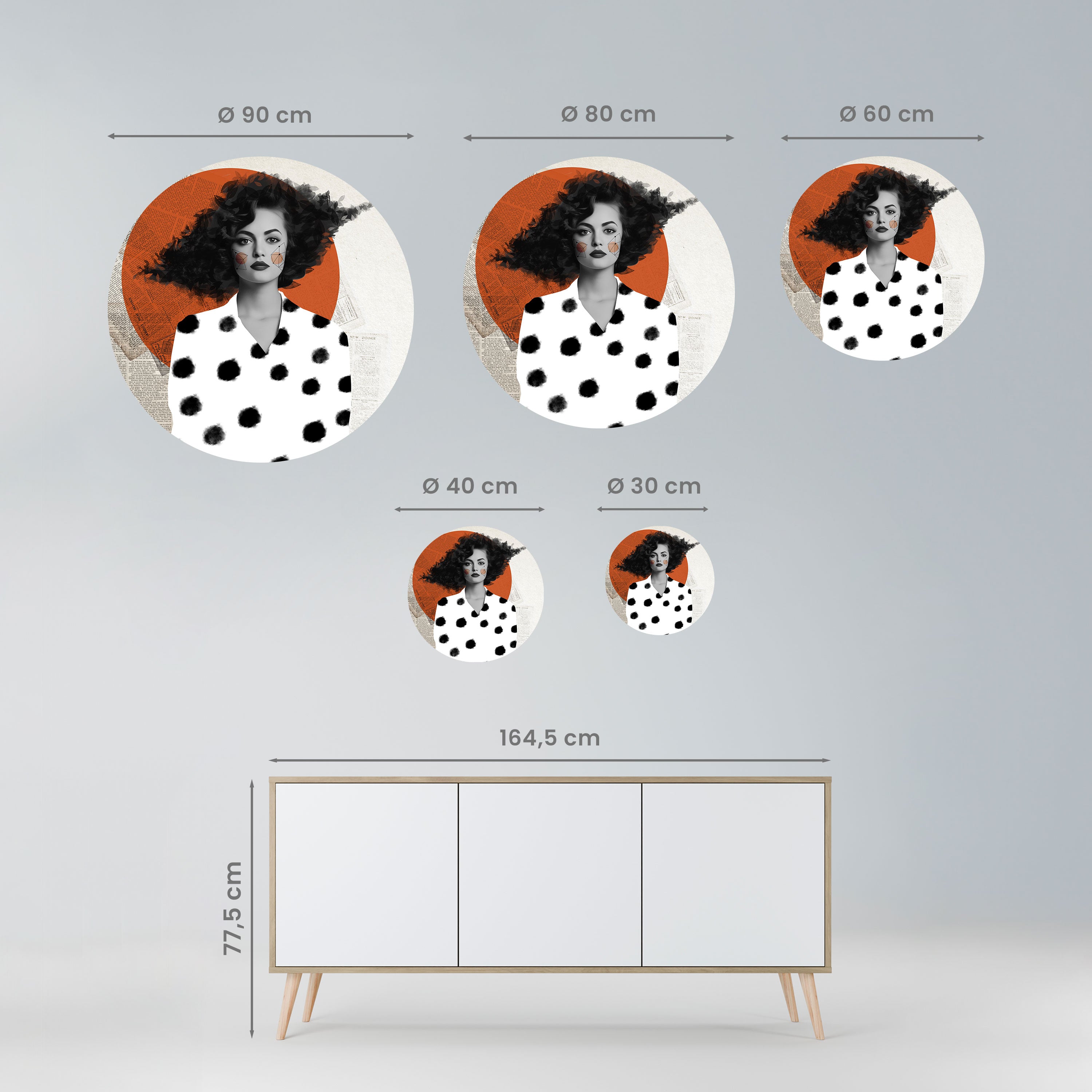 CLASSIC COOL DOTS Naklejka okrągła