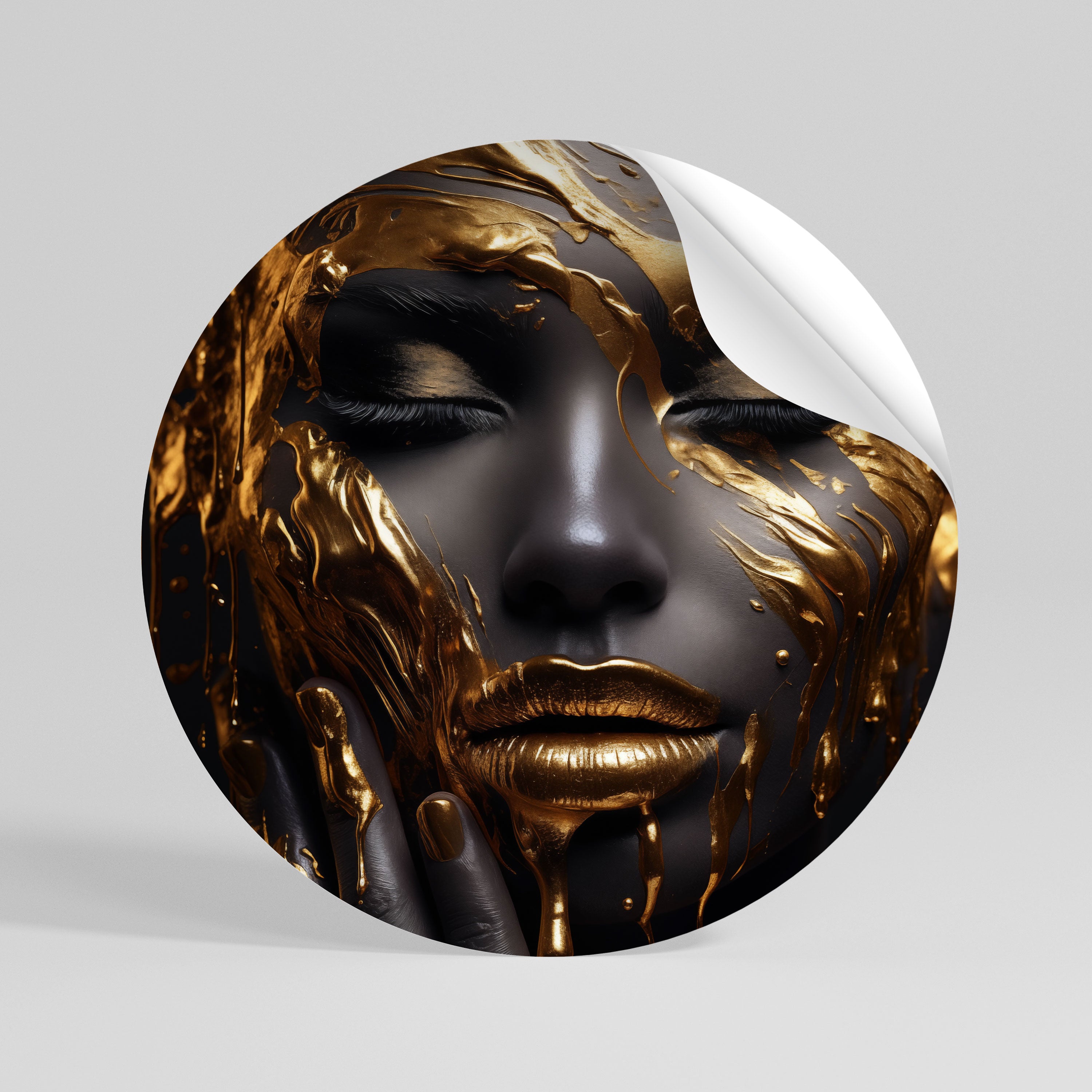 GOLDEN GODDESS Naklejka - okrągła