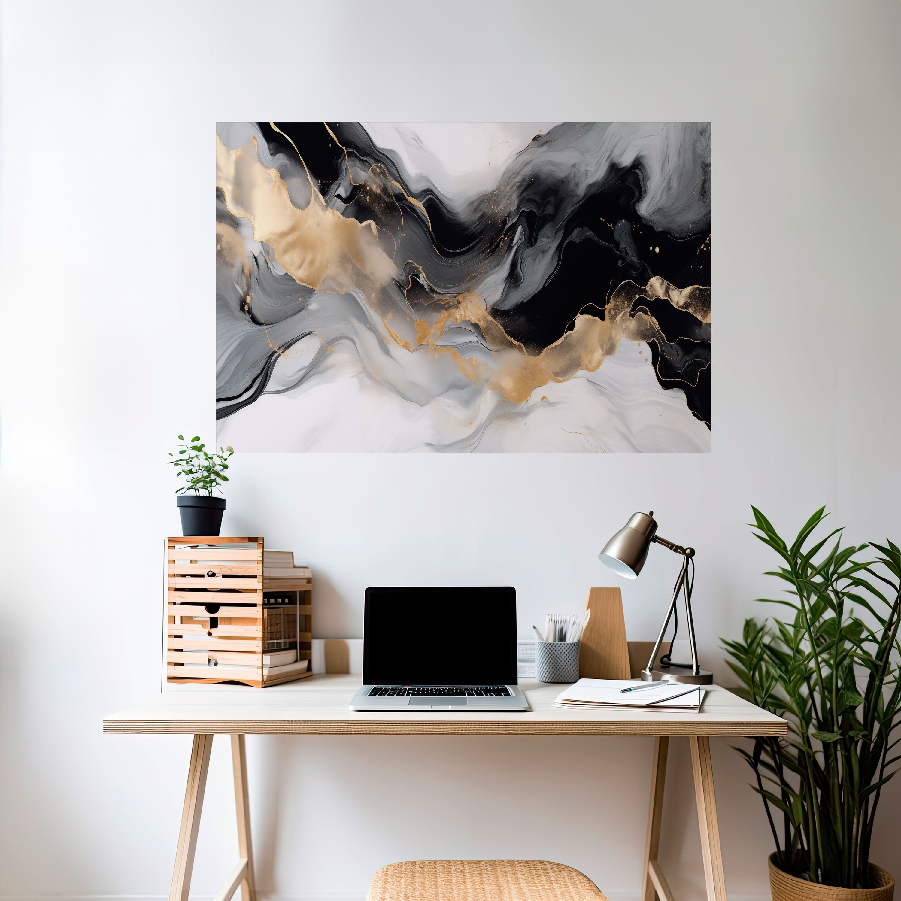 BLACK AND WHITE CONFLUENCE Naklejka/Plakat poziomy