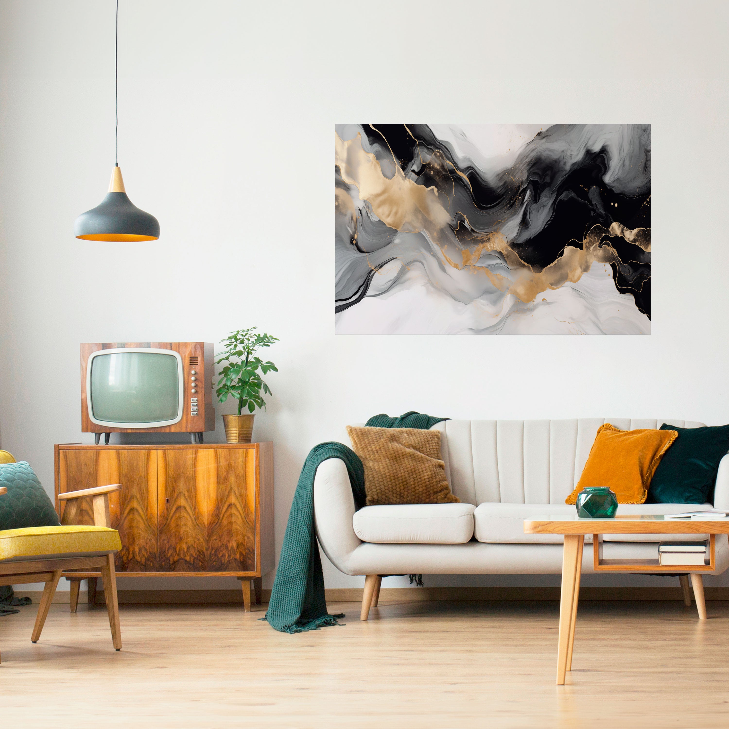 BLACK AND WHITE CONFLUENCE Naklejka/Plakat poziomy