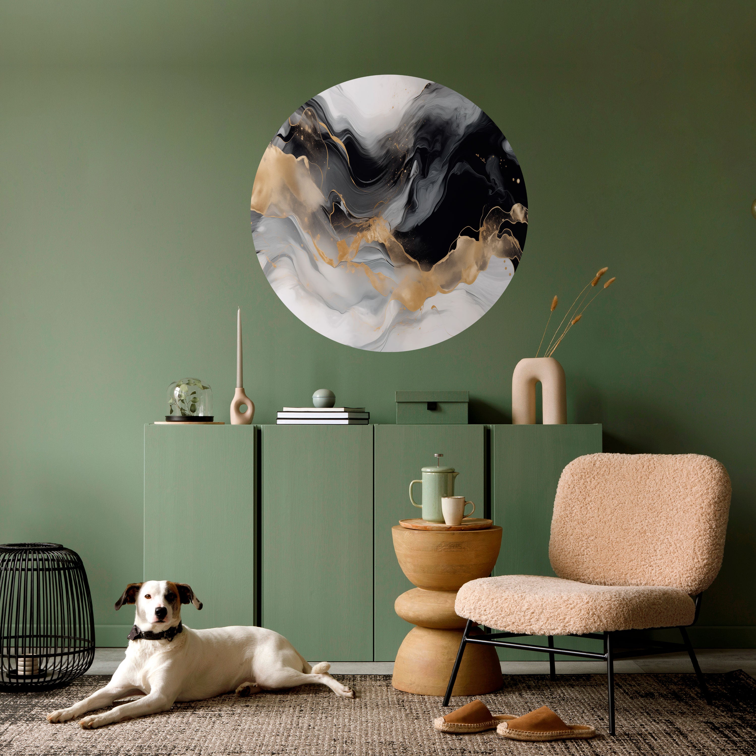 BLACK AND WHITE CONFLUENCE Naklejka okrągła