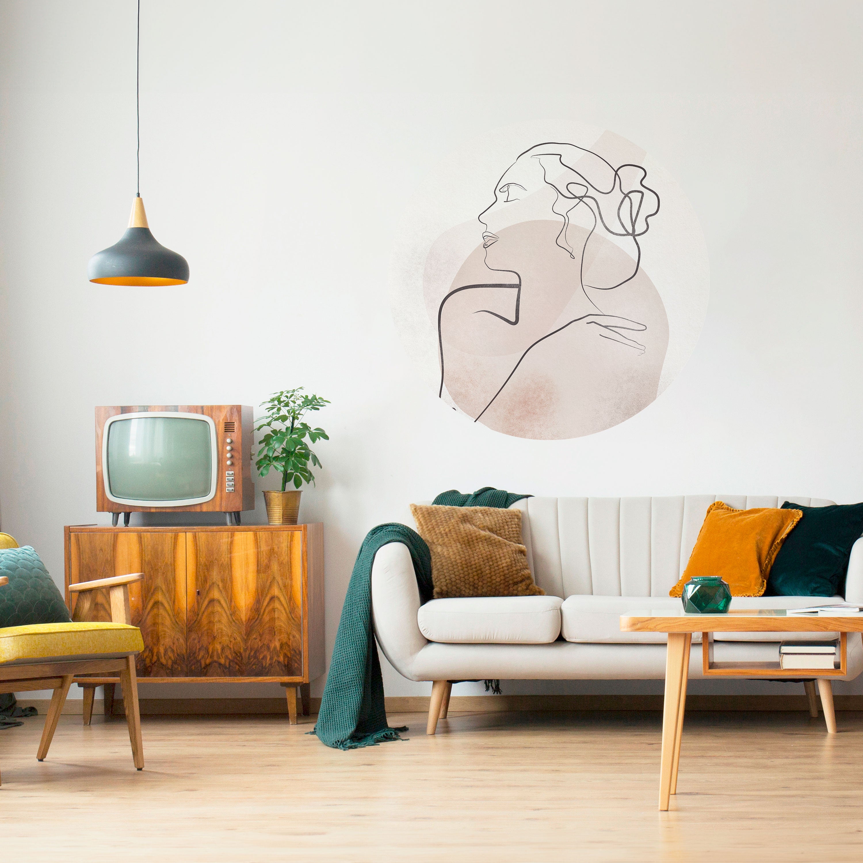 GRACEFUL LINES Naklejka okrągła