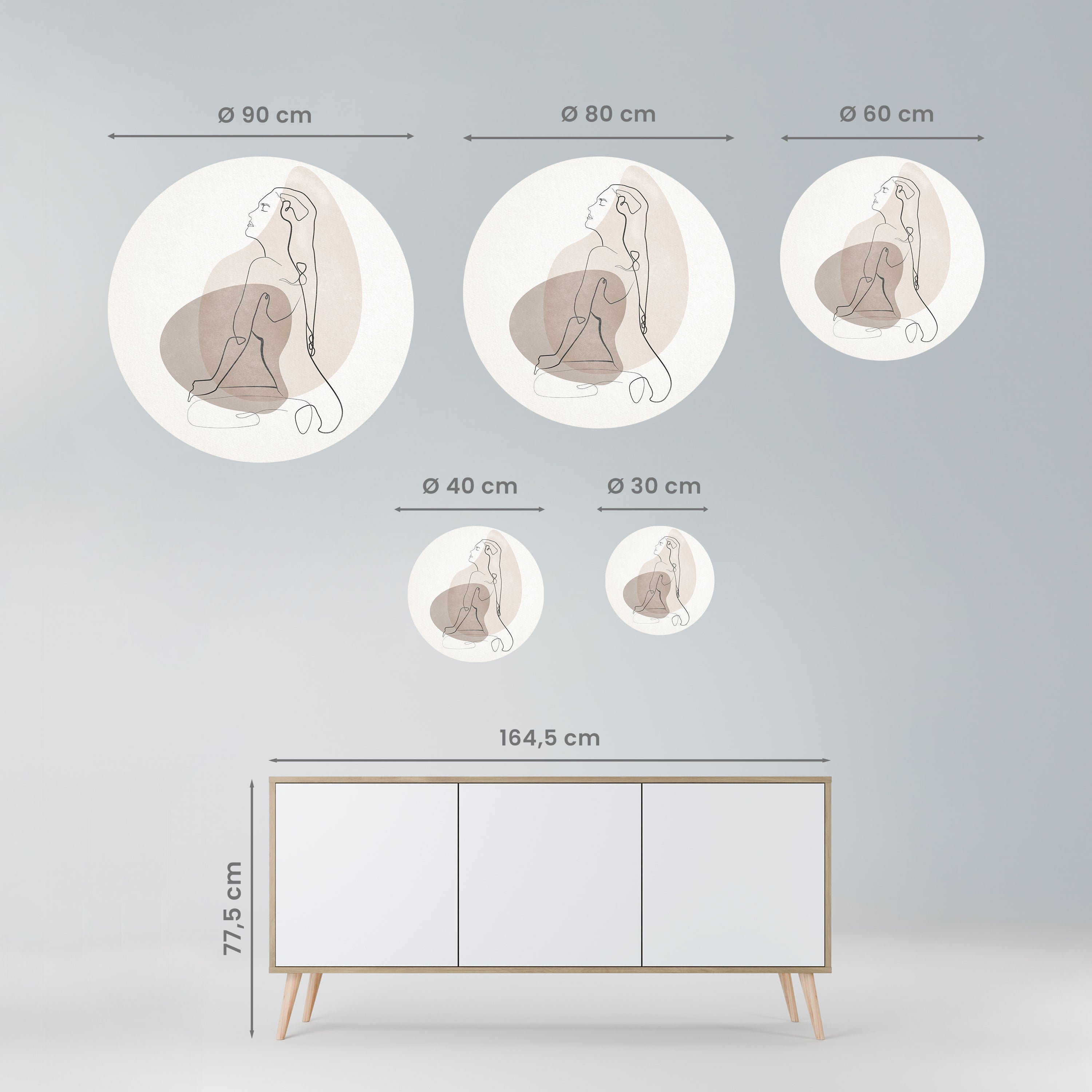 CONTOURS OF BEAUTY Naklejka okrągła