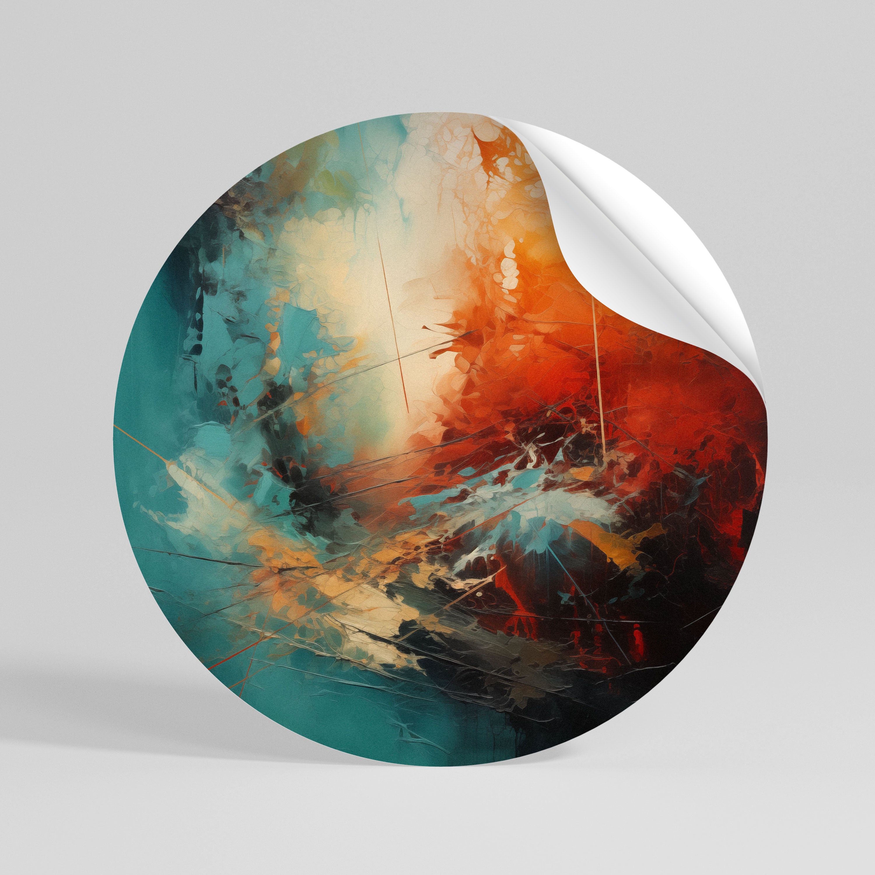 FIERY FUSION Naklejka okrągła