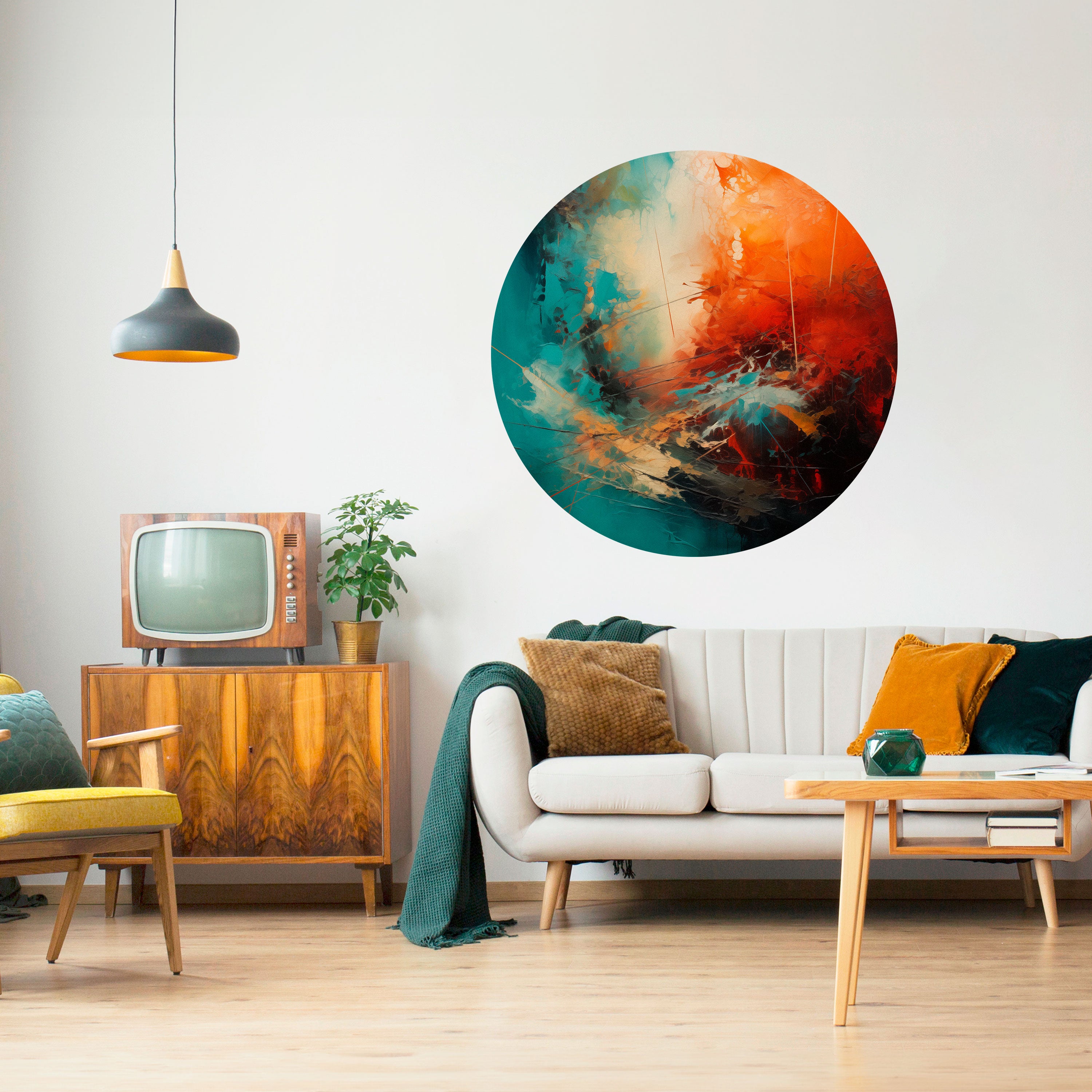 FIERY FUSION Naklejka okrągła