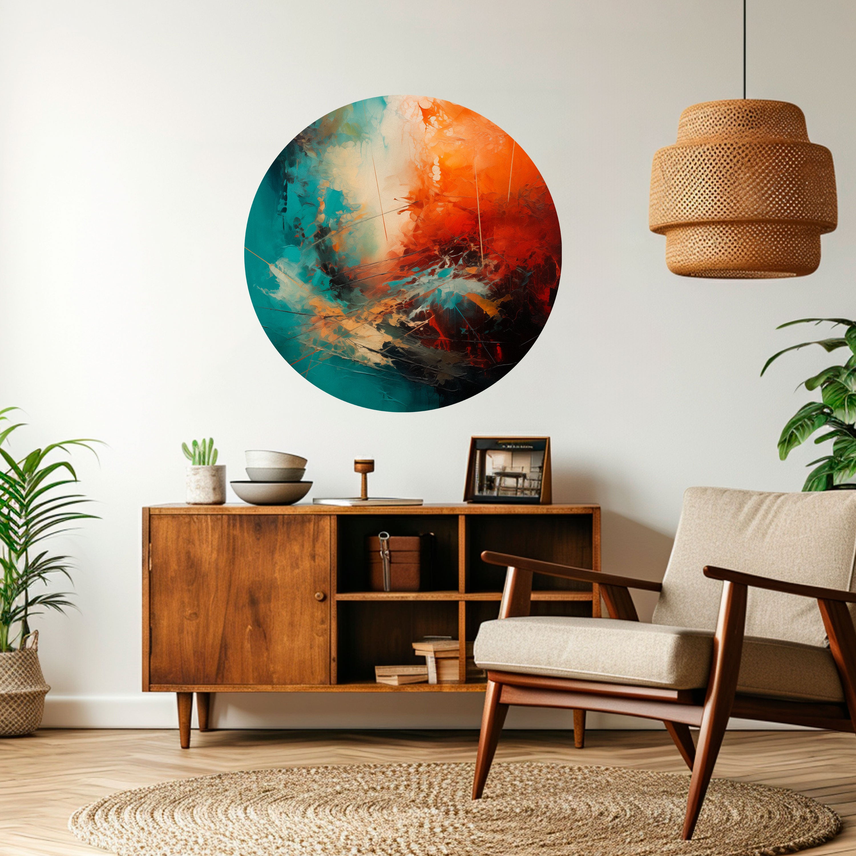 FIERY FUSION Naklejka okrągła