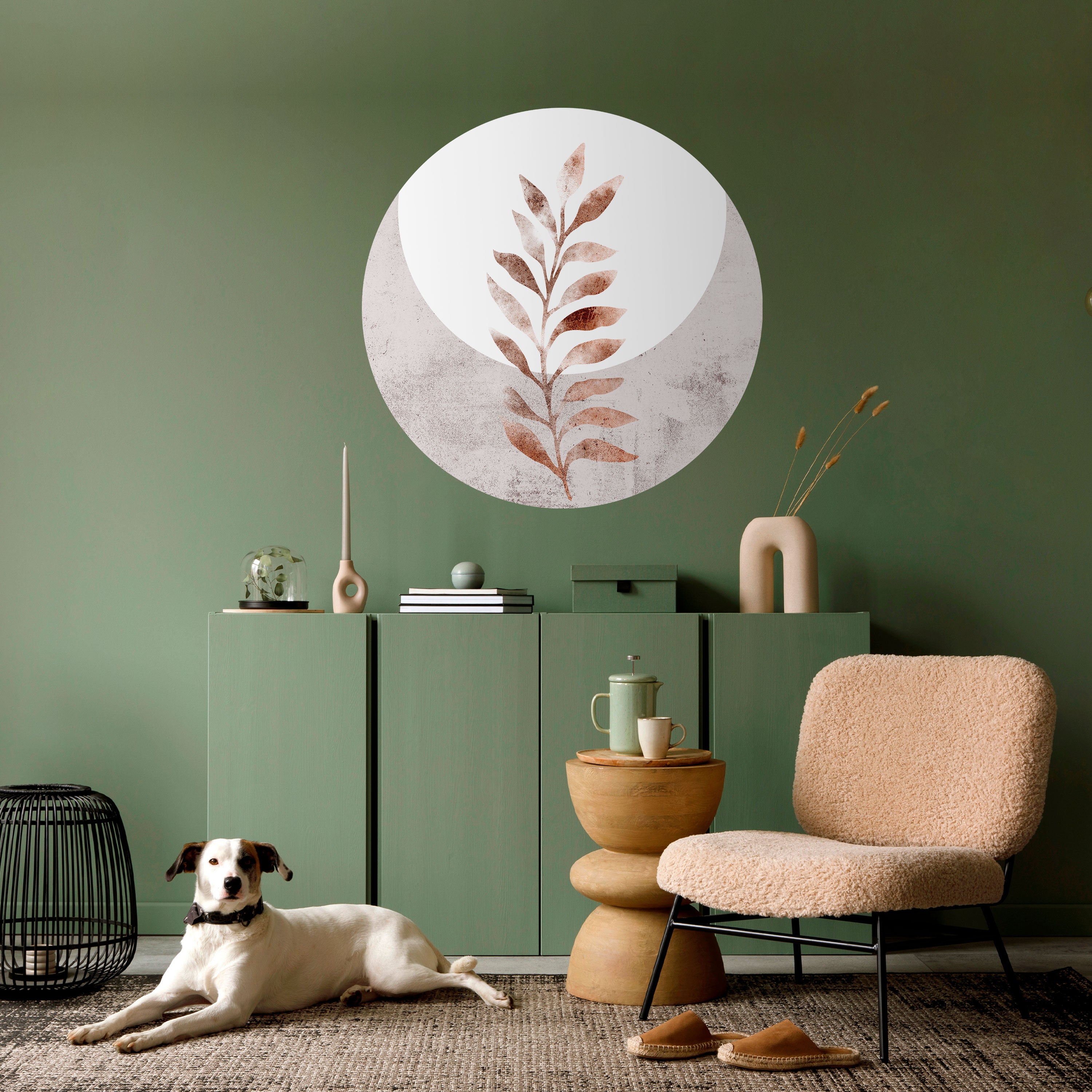 LEAF RADIANCE Naklejka okrągła