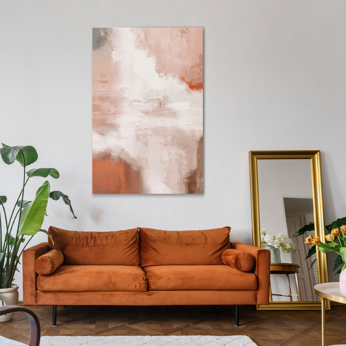 BLUSH SERENITY Pionowy obraz na płótnie