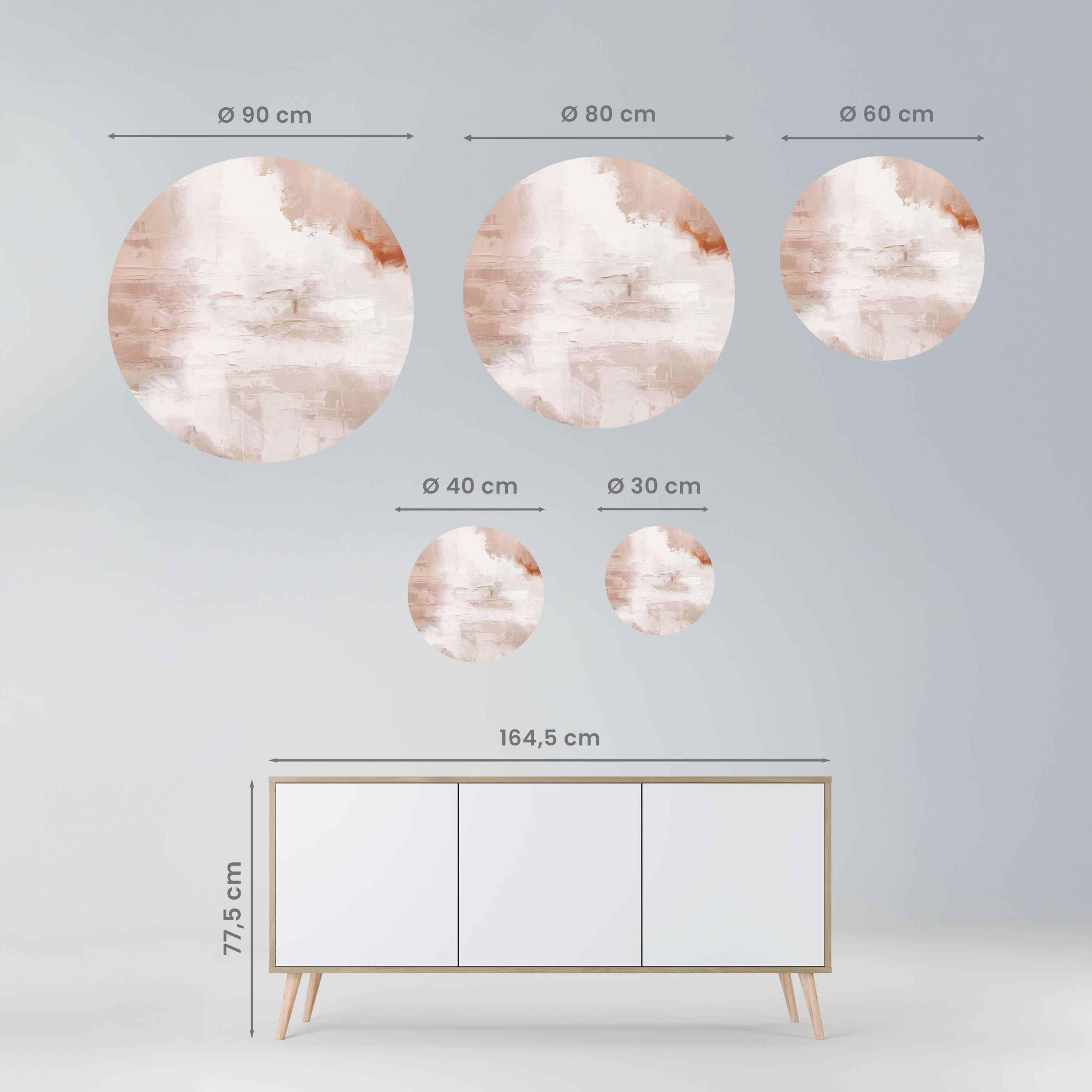 BLUSH SERENITY Naklejka okrągła