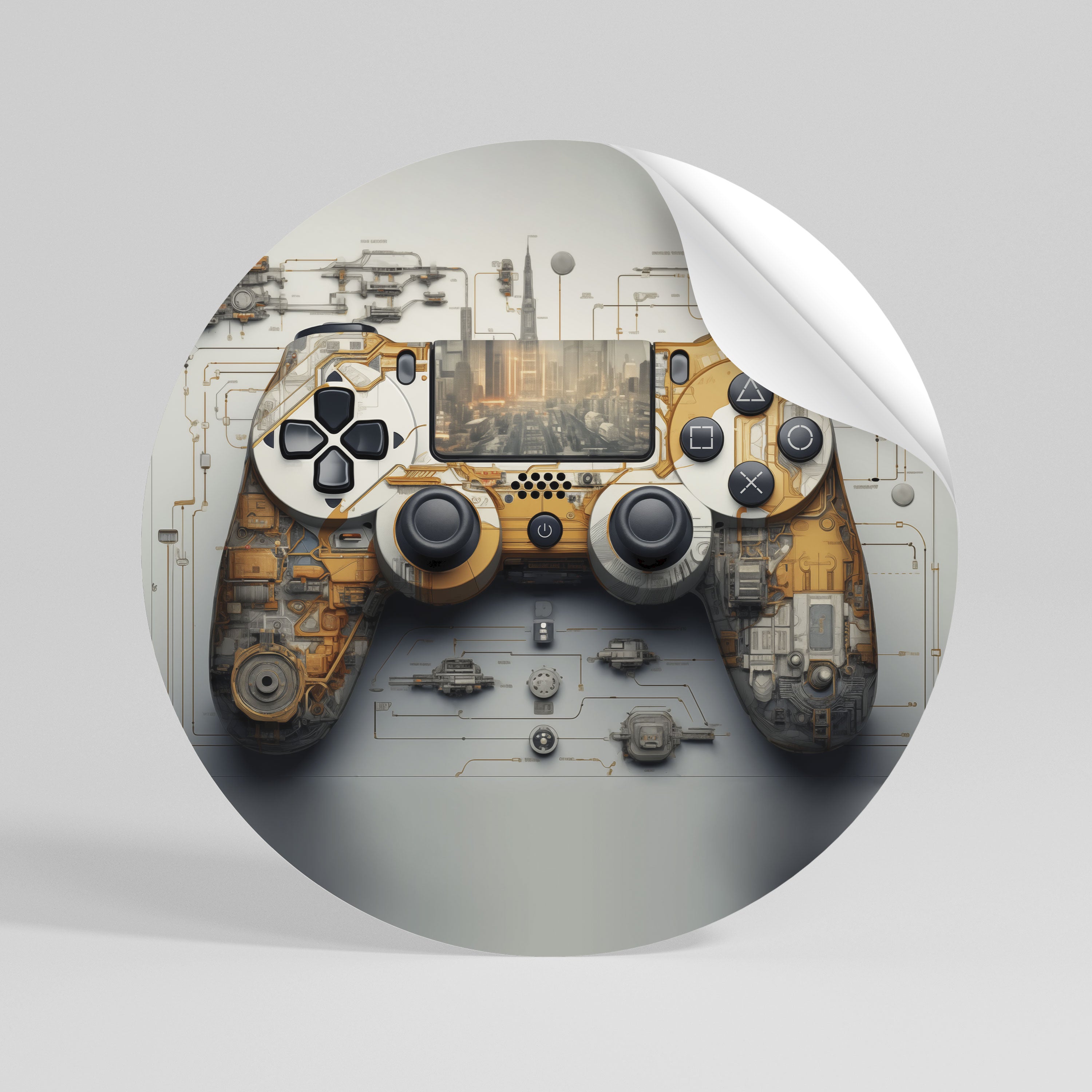 CYBER CHRONICLES PAD Naklejka okrągła