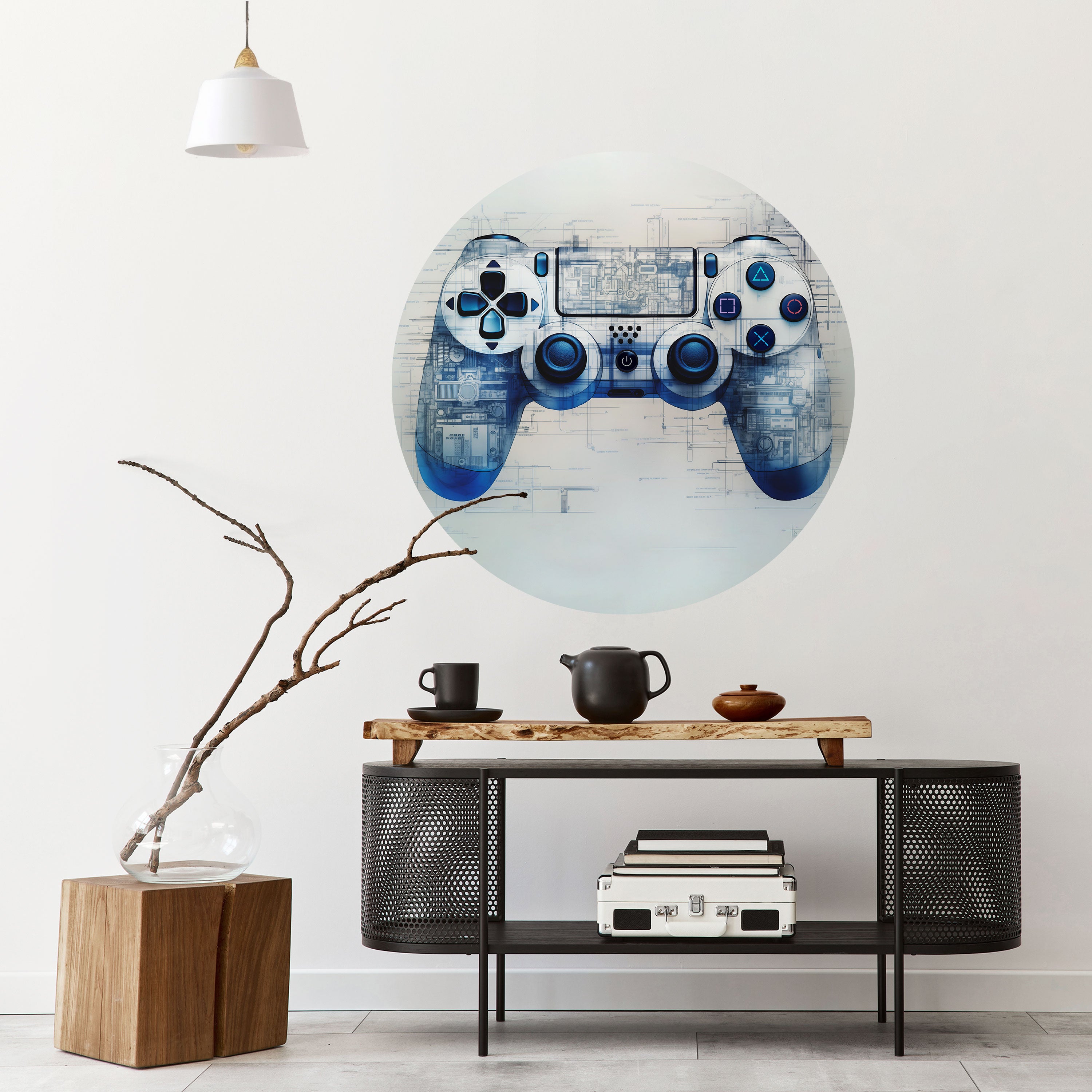 CYBER SCAPE PAD Naklejka okrągła