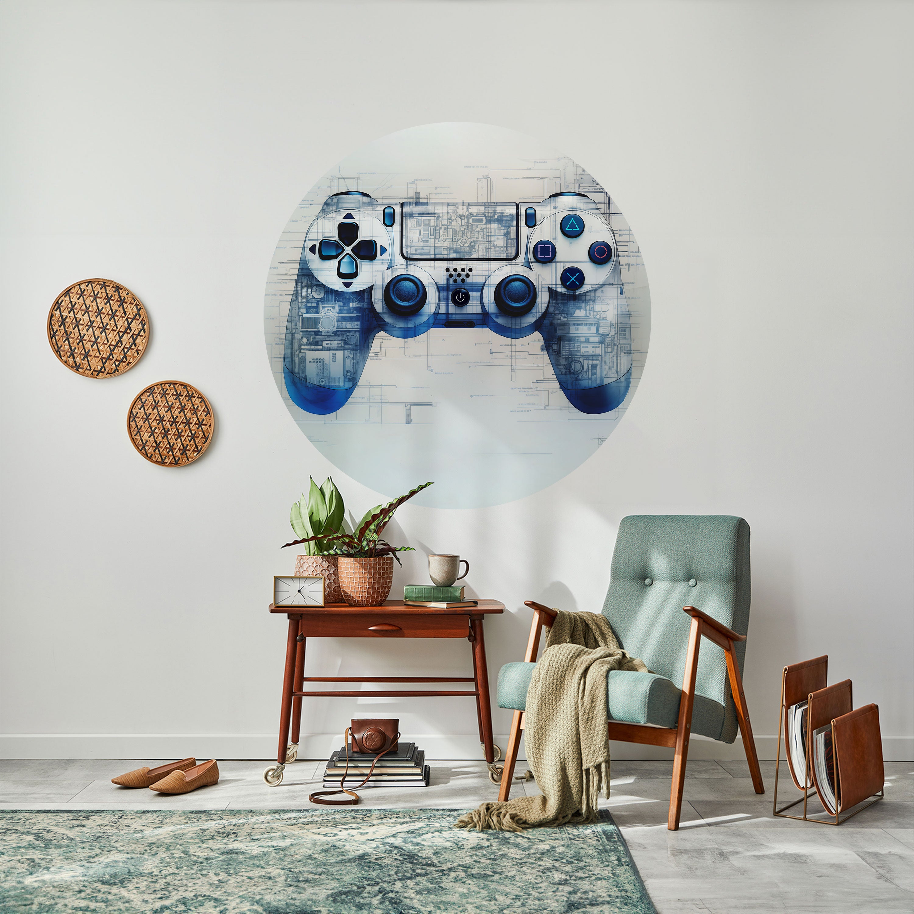 CYBER SCAPE PAD Naklejka okrągła