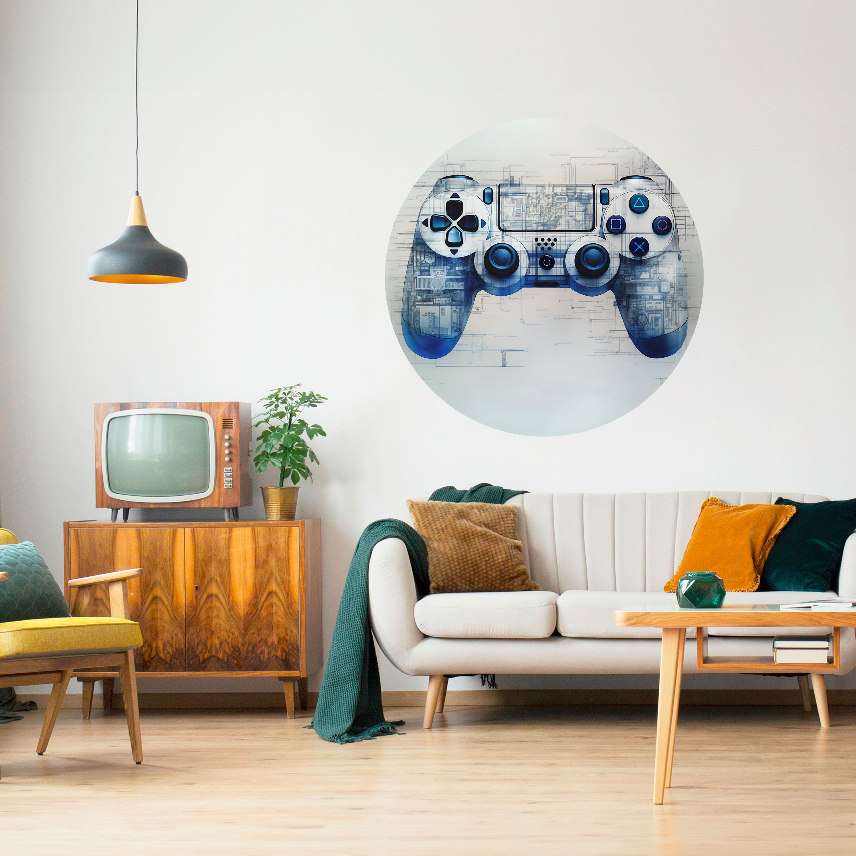 CYBER SCAPE PAD Naklejka okrągła