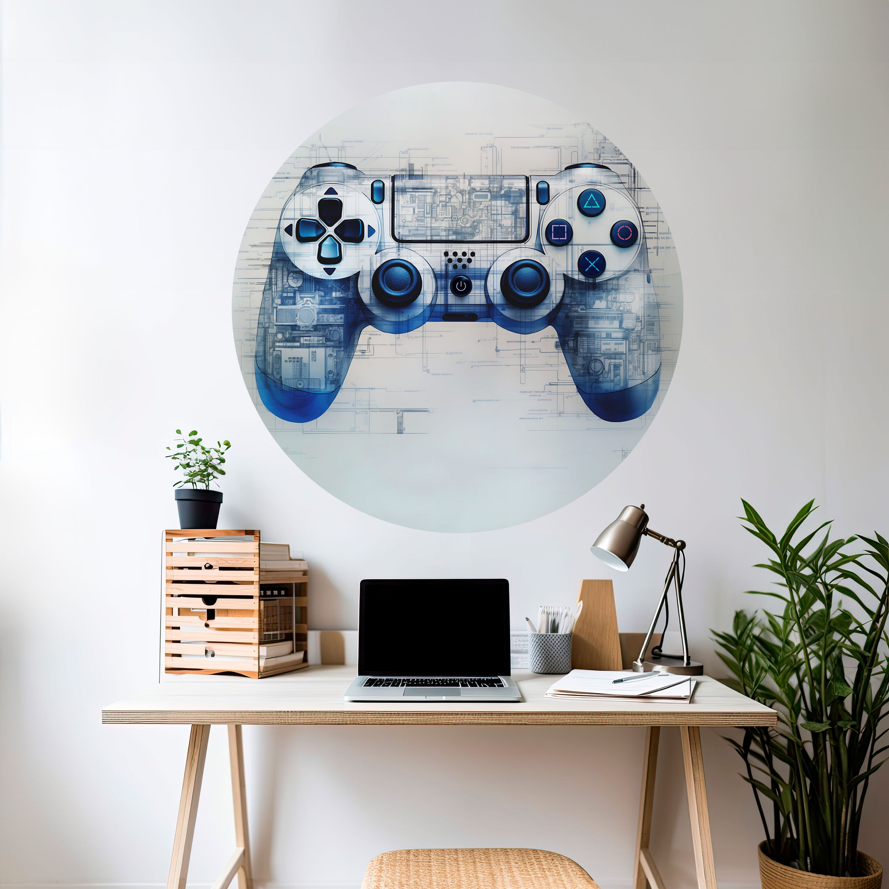 CYBER SCAPE PAD Naklejka okrągła