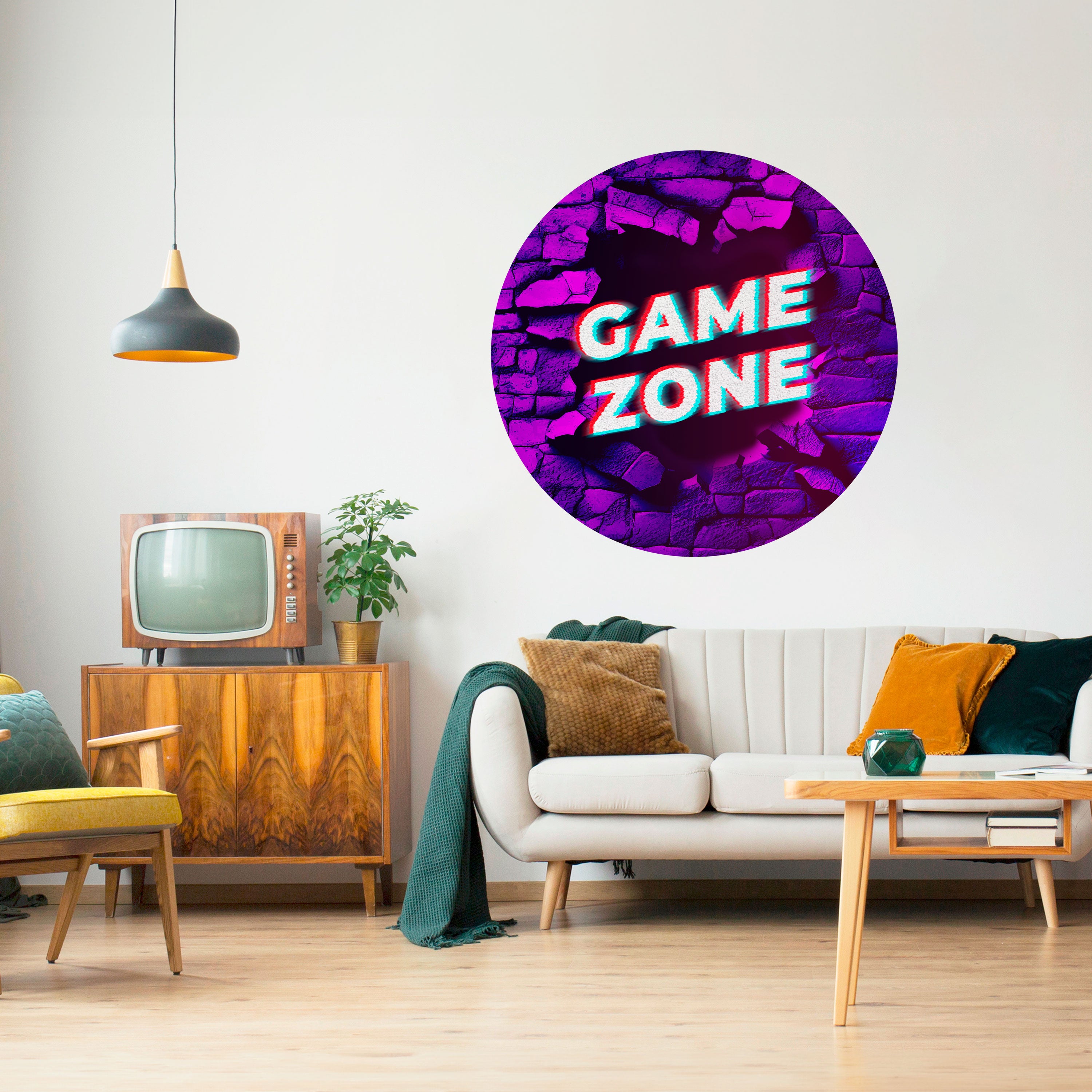 LUMINOUS GAME ZONE Naklejka okrągła