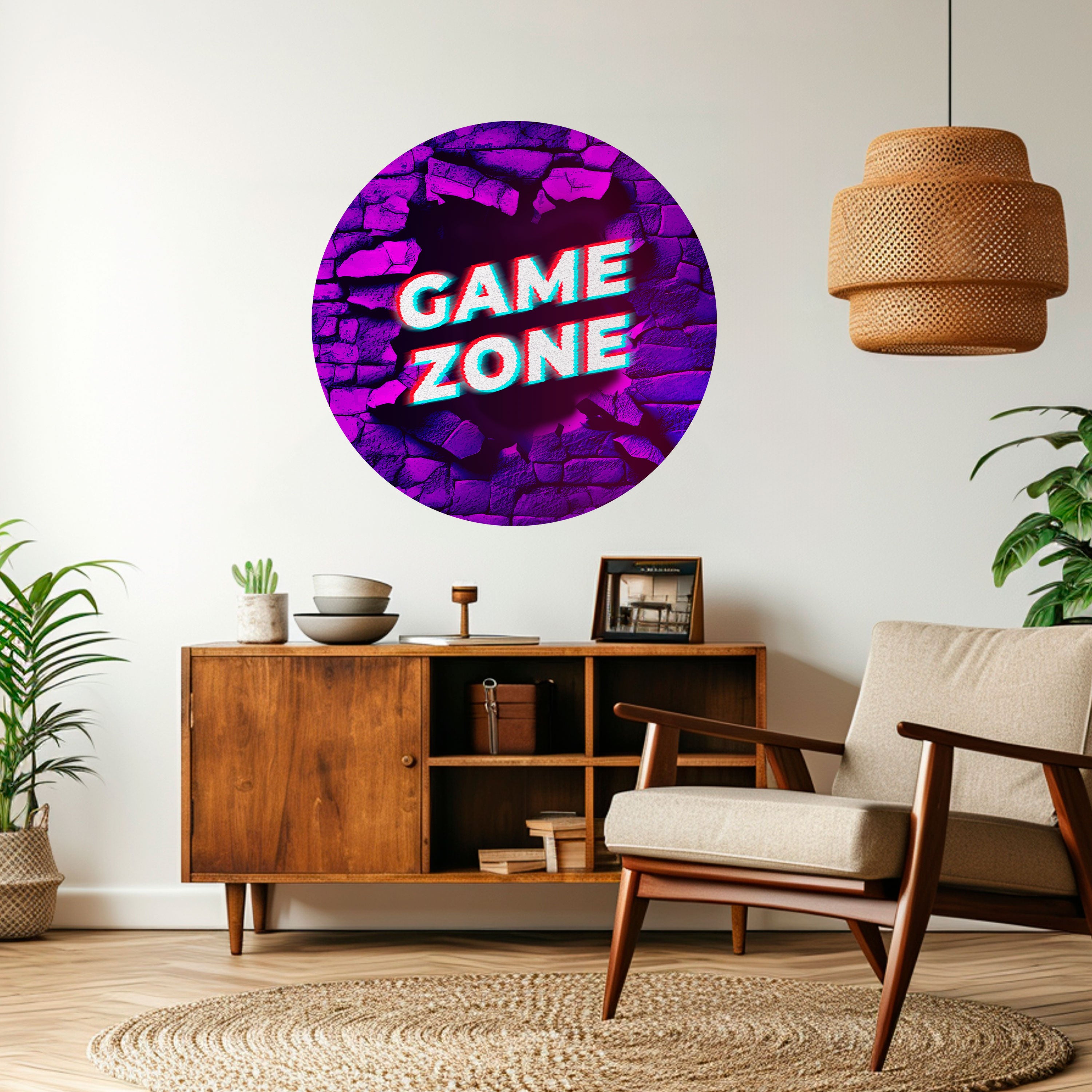 LUMINOUS GAME ZONE Naklejka okrągła