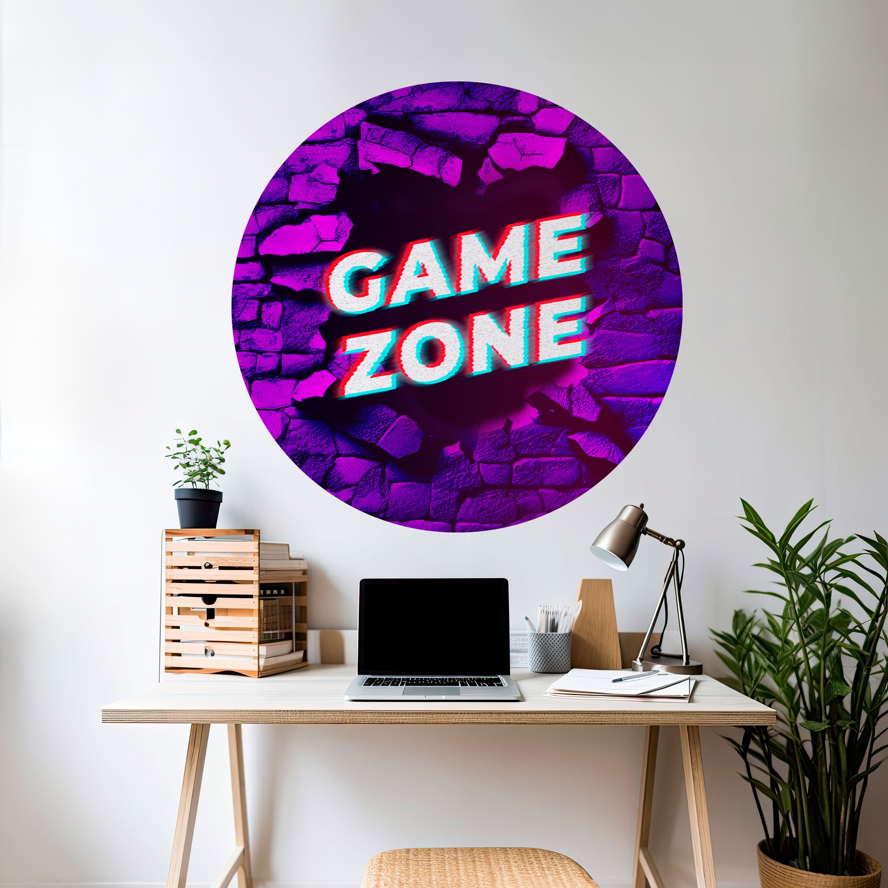 LUMINOUS GAME ZONE Naklejka okrągła