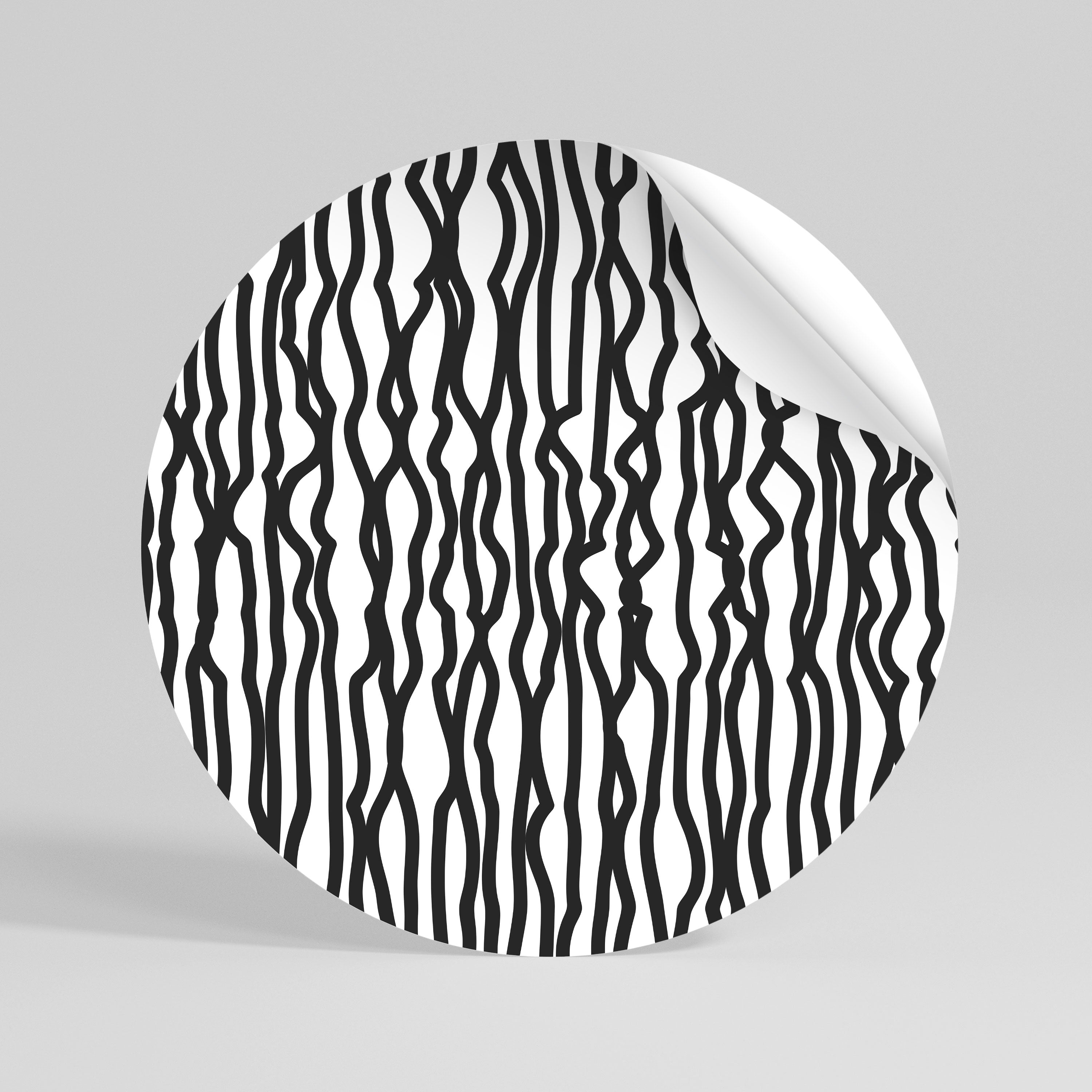 LUNA LINES Naklejka okrągła