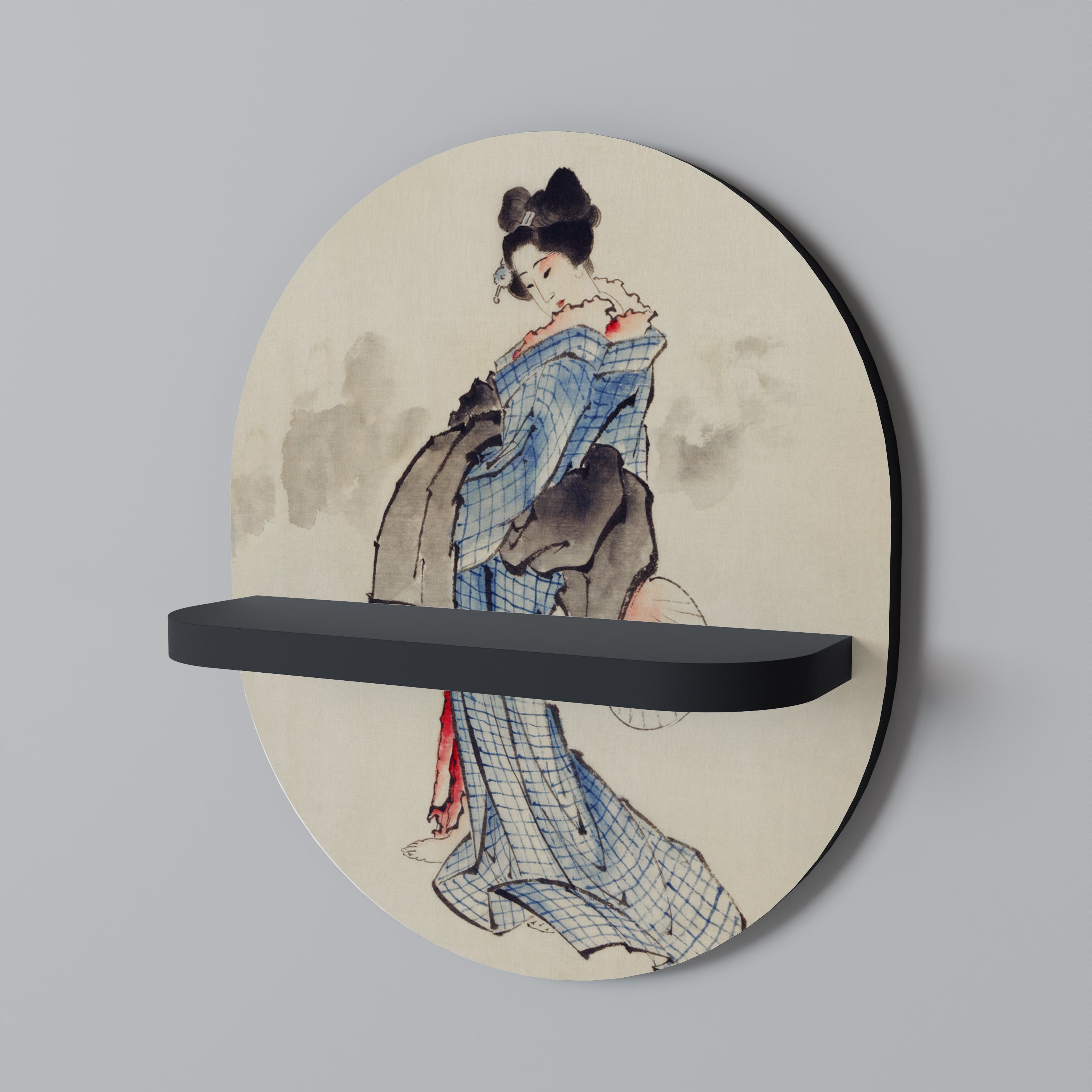 GEISHA FANTASY Półka owalna Czarna