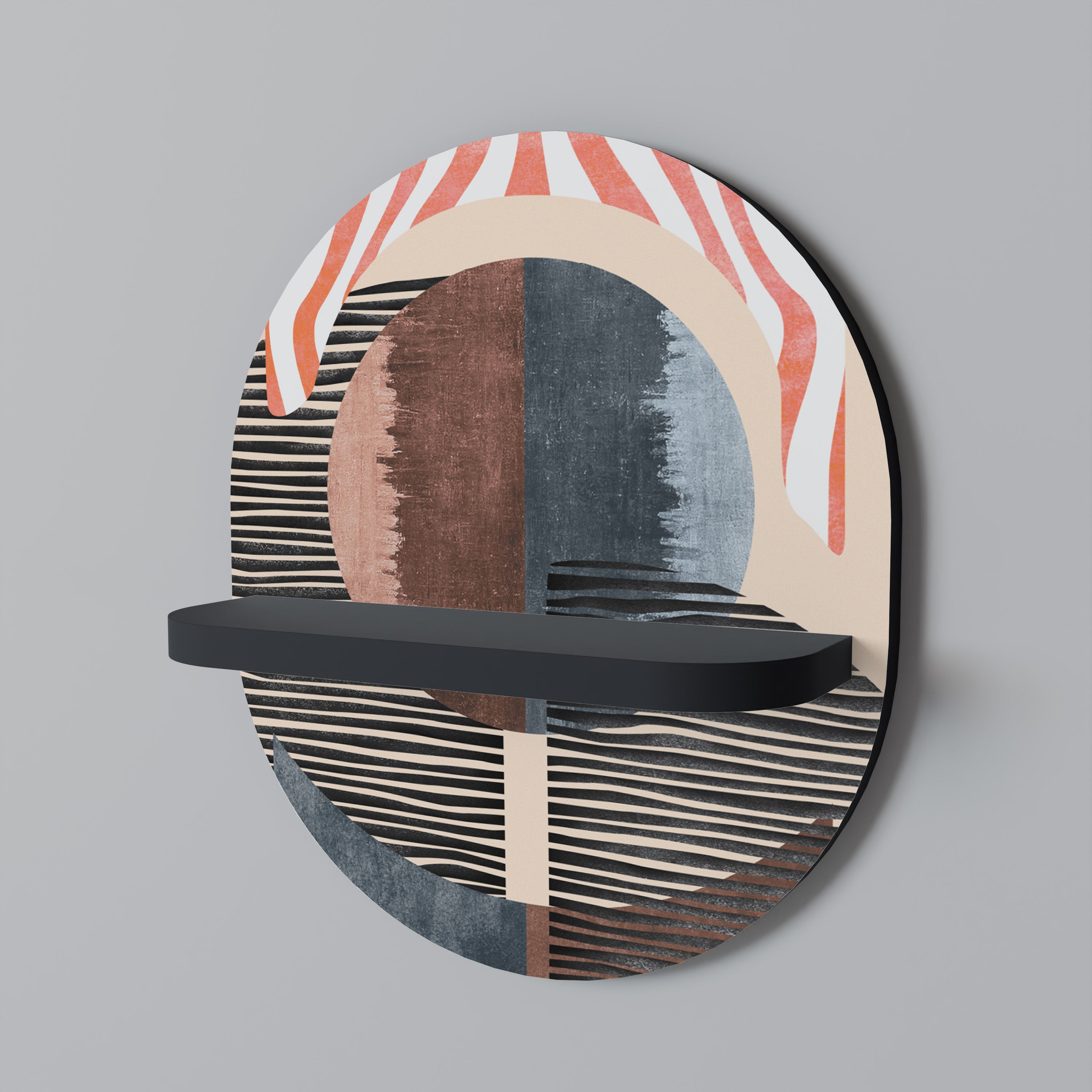 WHISPERS OF FORM Półka owalna Czarna