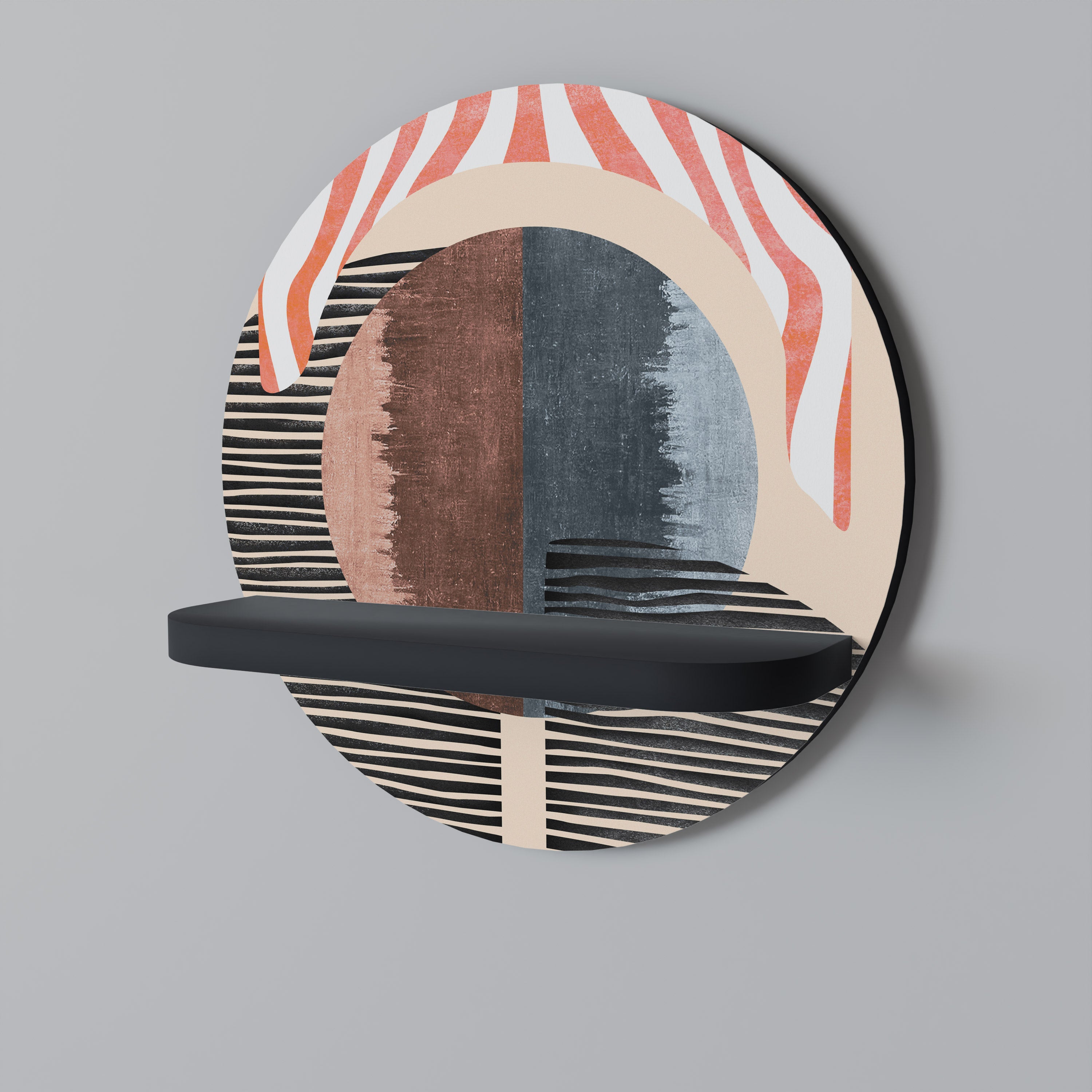 WHISPERS OF FORM Półka okrągła Czarna