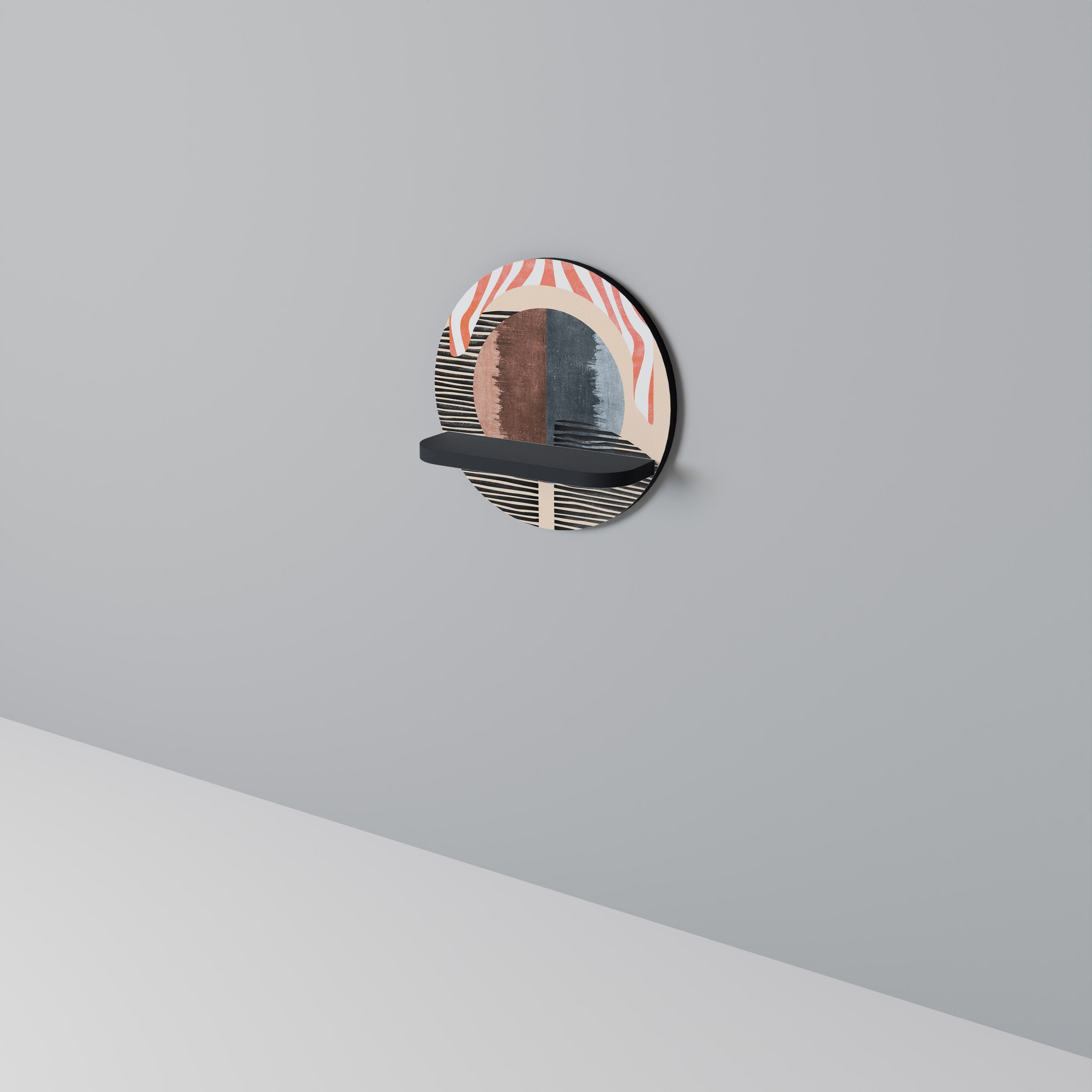 WHISPERS OF FORM Półka okrągła Czarna